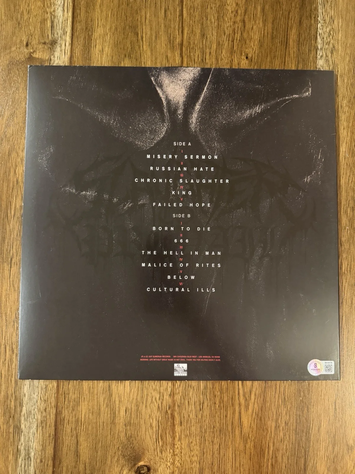 Alex Terrible ‘Slaughter To Prevail’ Signed Vinyl Album ‘Misery Sermon’ Beckett, изображение 3