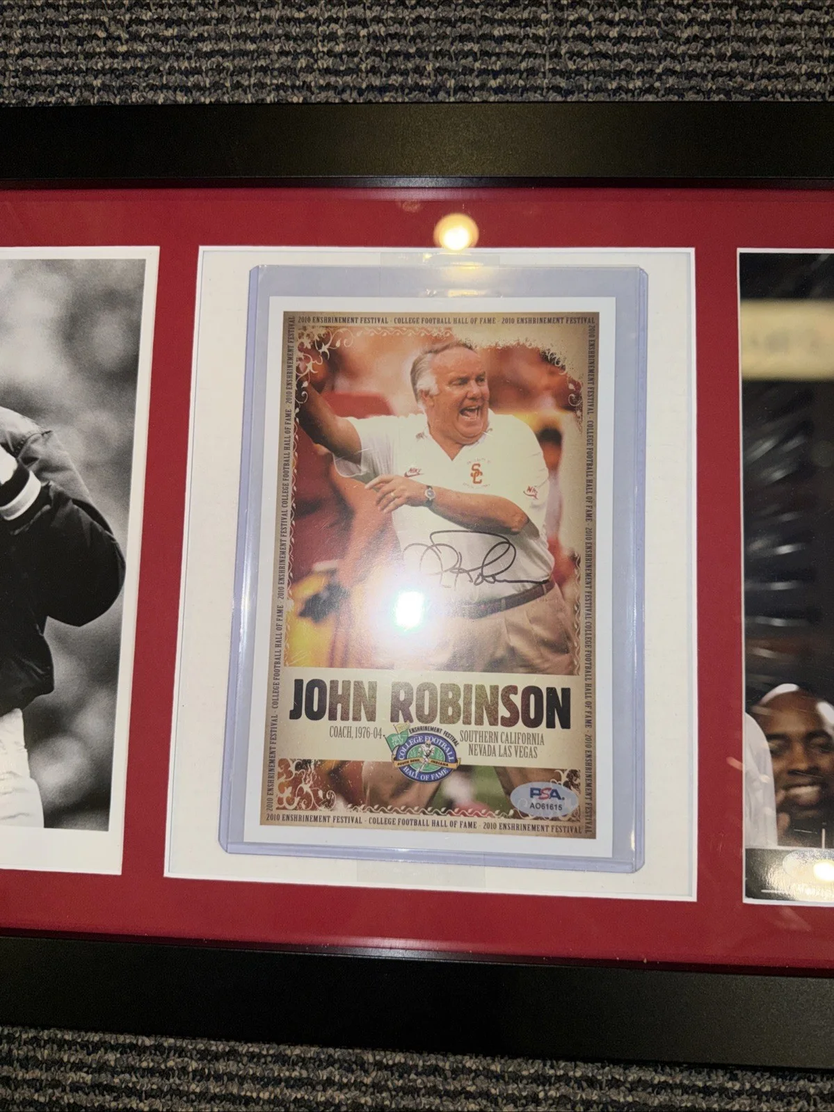 John Robinson USC Coach 4 Autographed Photo Framed Piece 38x14, изображение 2