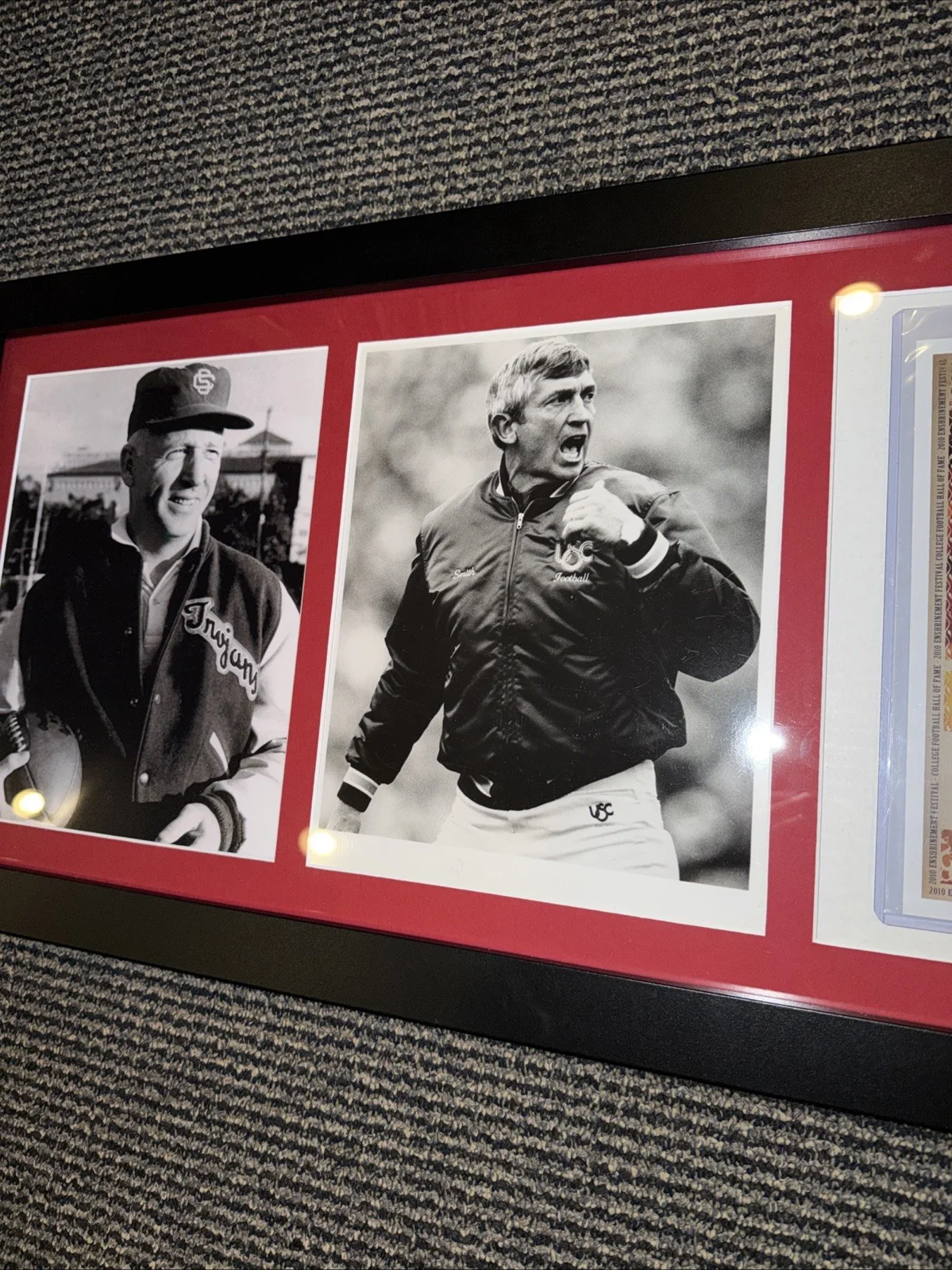 John Robinson USC Coach 4 Autographed Photo Framed Piece 38x14, изображение 5