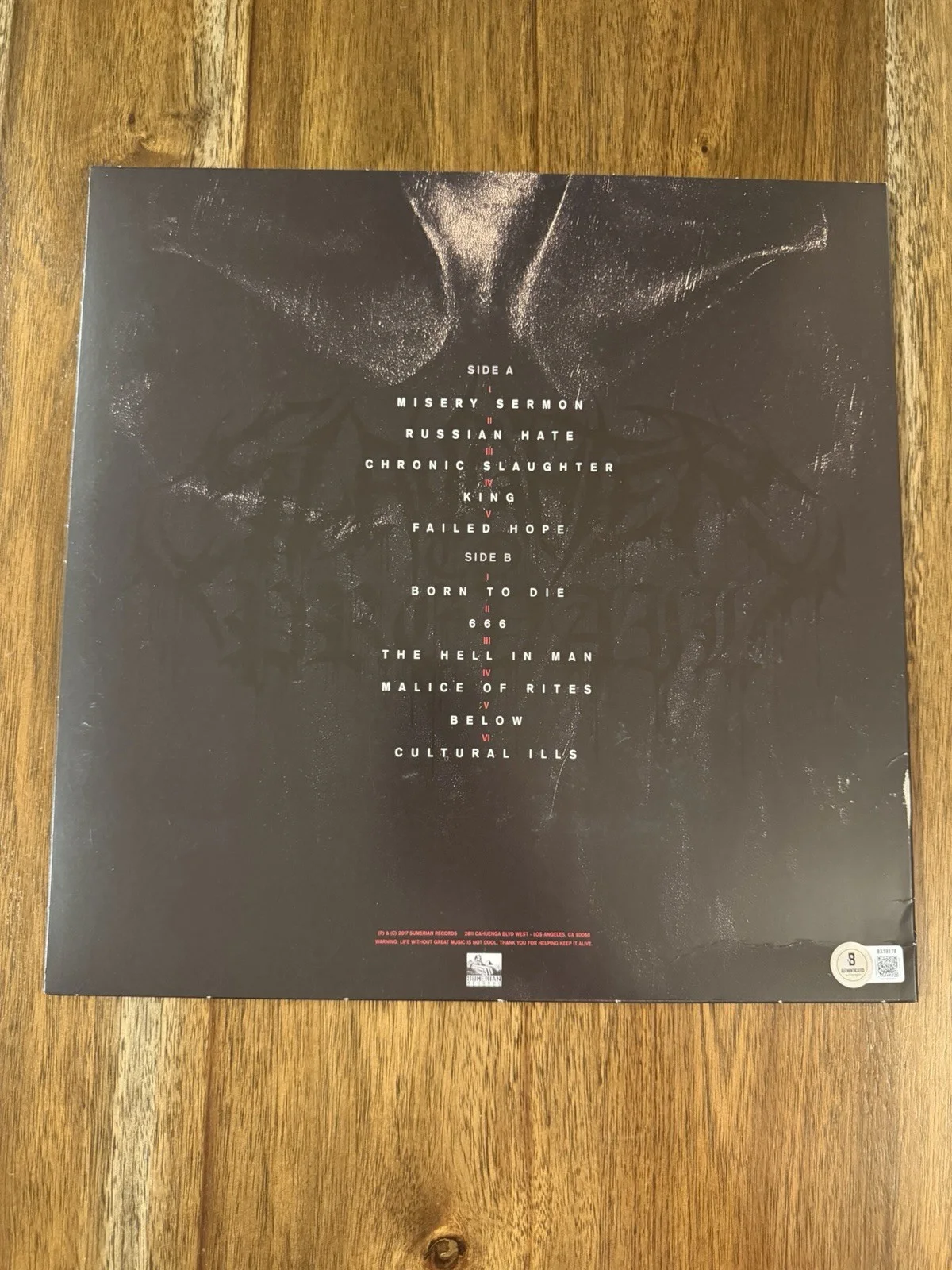 Alex Terrible ‘Slaughter To Prevail’ Signed Vinyl Album ‘Misery Sermon’ Beckett, изображение 3