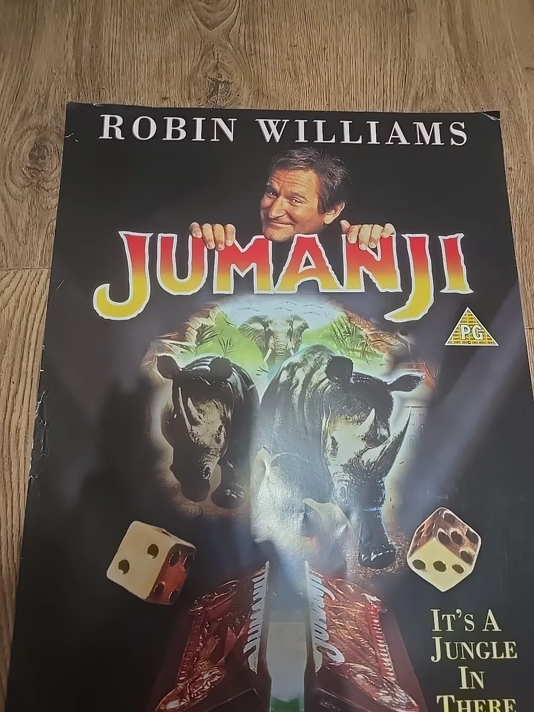 Jumanji Original Video Shop VHS Poster Robin Williams Rare, image 3