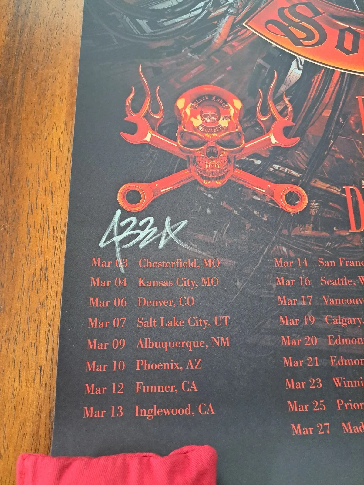 BLACK LABEL SOCIETY VIP POSTER SIGNED Z WILDE, JD DESERVIO, J FABB, D LORINA JSA, изображение 4