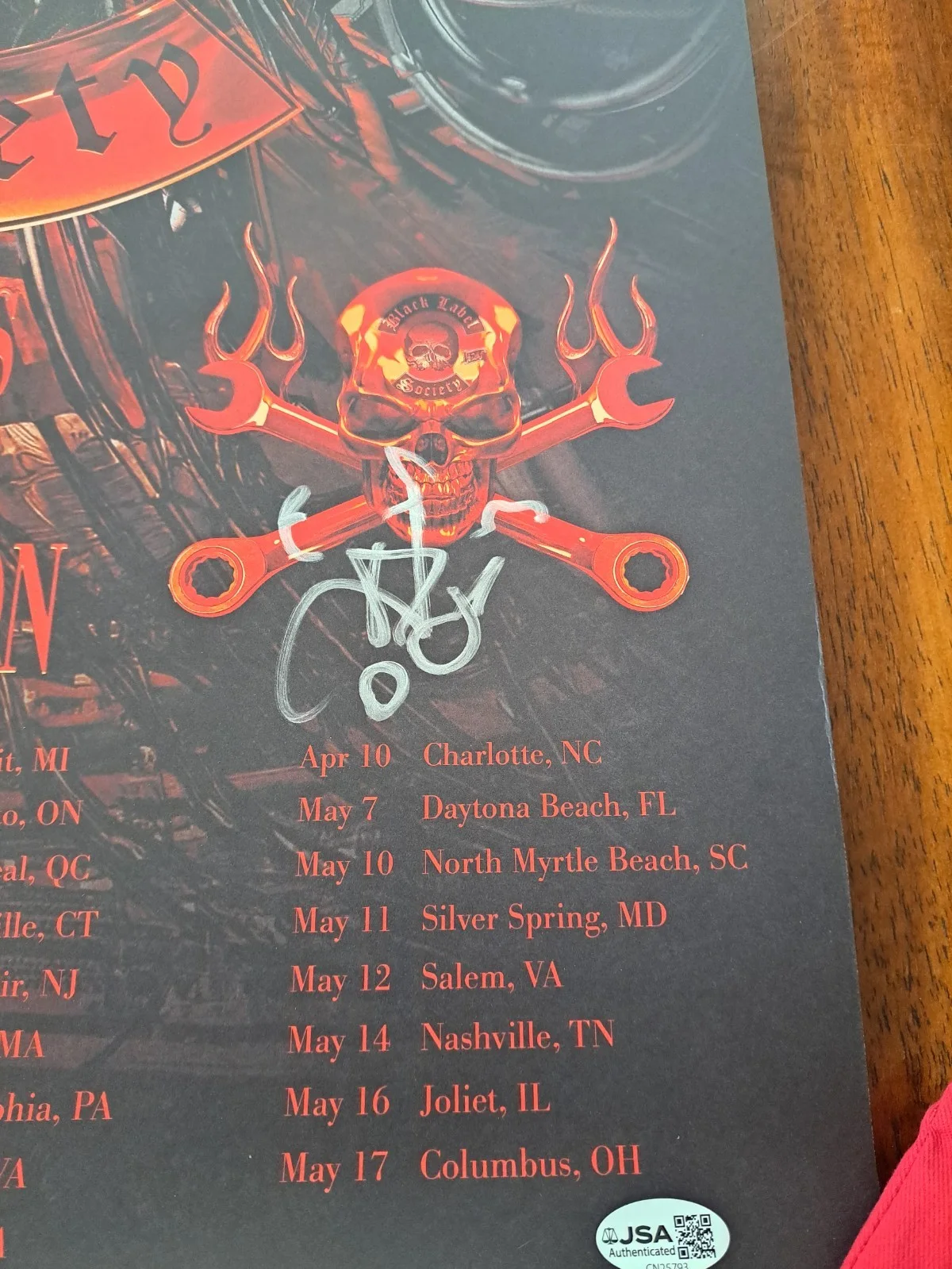 BLACK LABEL SOCIETY VIP POSTER SIGNED Z WILDE, JD DESERVIO, J FABB, D LORINA JSA, изображение 5