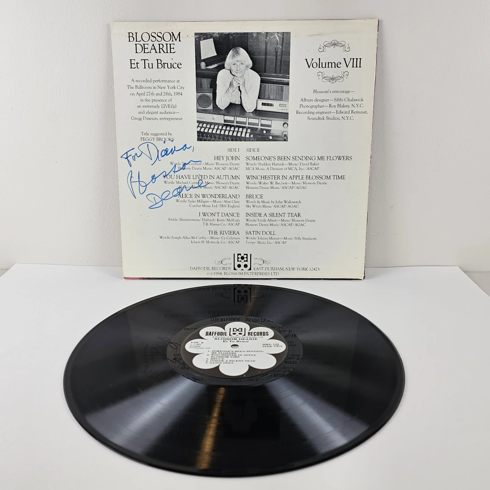 VINYL - Signed Autographed Blossom Dearie Record Album Et Tu Bruce Vintage 33rpm, изображение 4