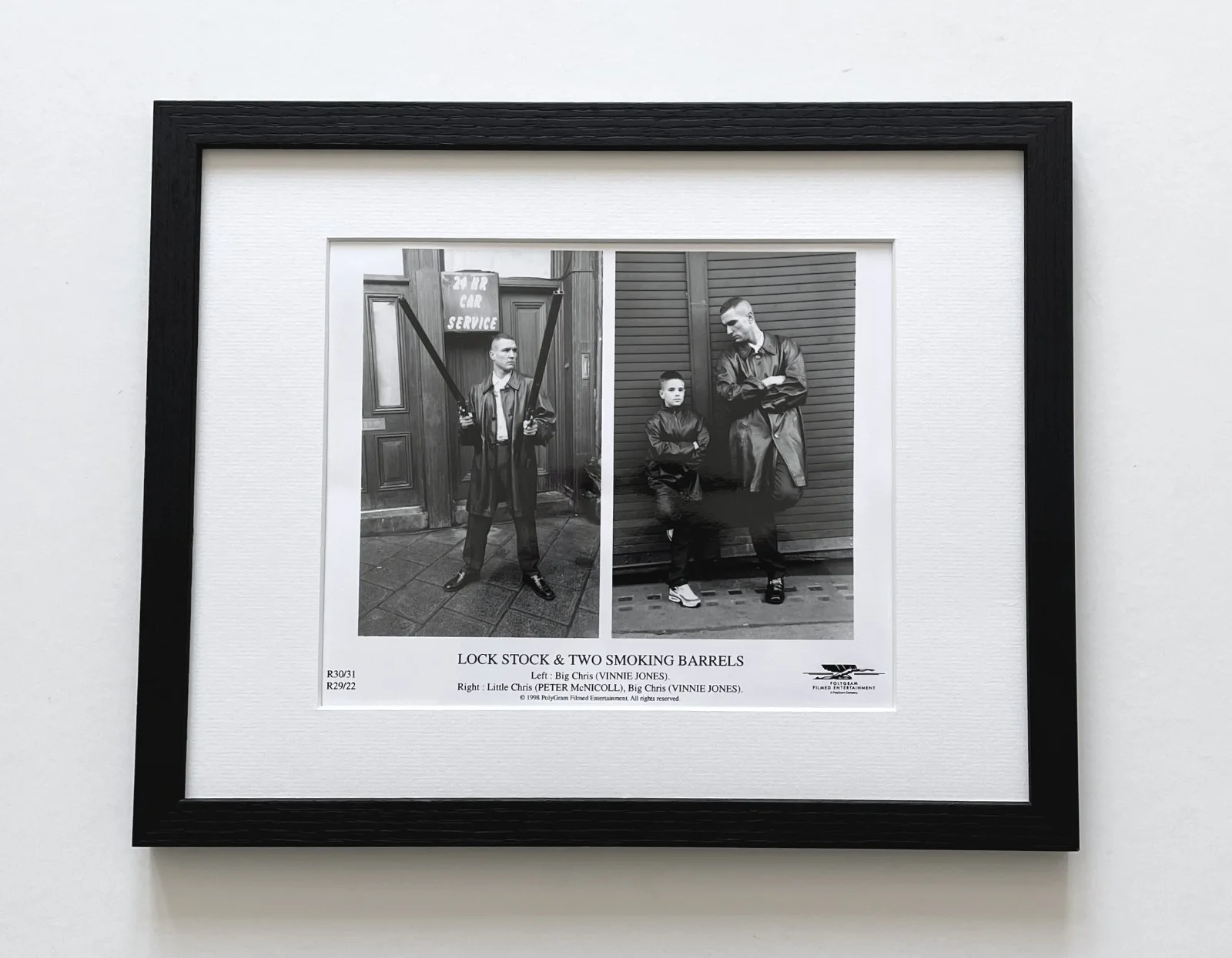 Lock Stock And Two Smoking Barrels Photo Original 8X10 Inch B&W Still: Framed, изображение 2