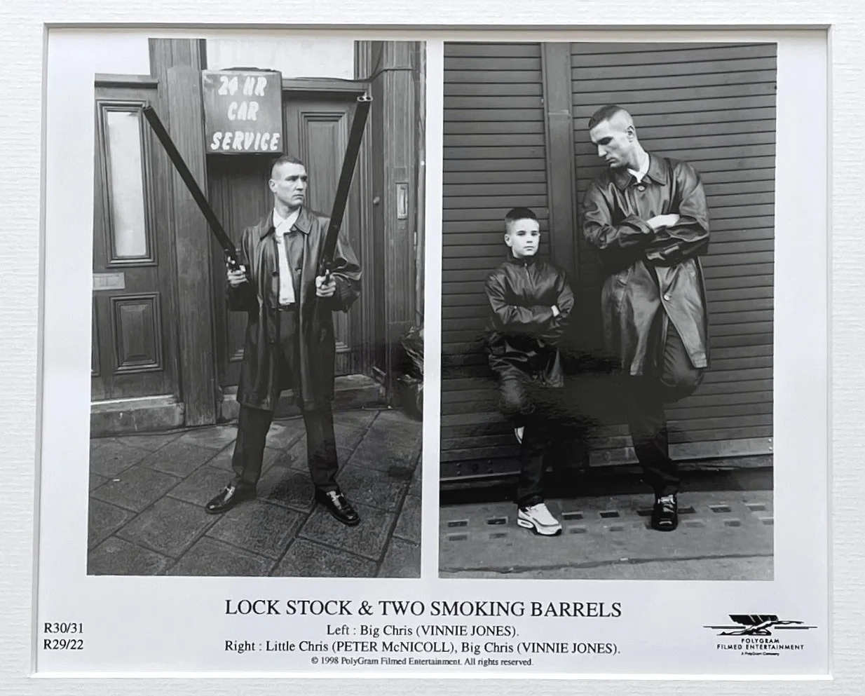 Lock Stock And Two Smoking Barrels Photo Original 8X10 Inch B&W Still: Framed, изображение 3