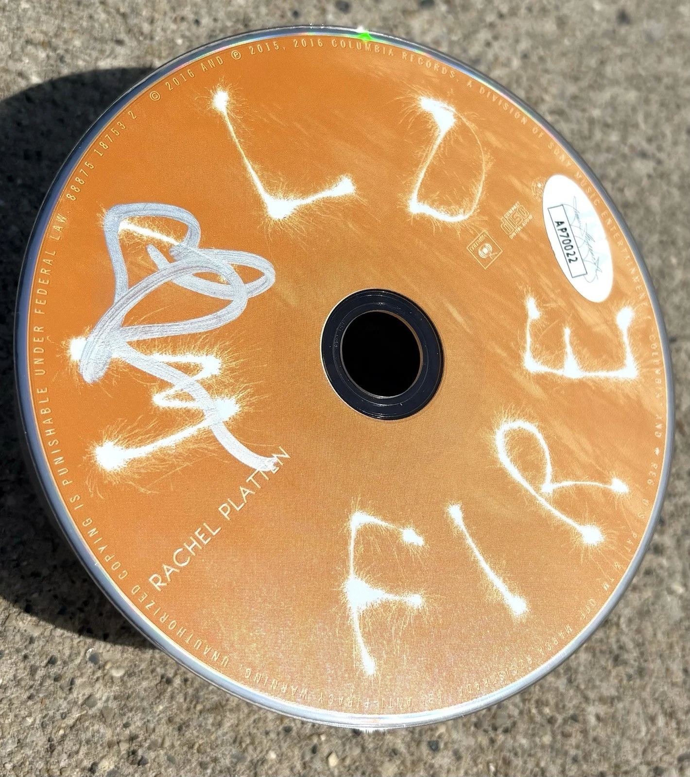 RACHEL PLATTEN SIGNED Wildfire CD JSA COA, image 2
