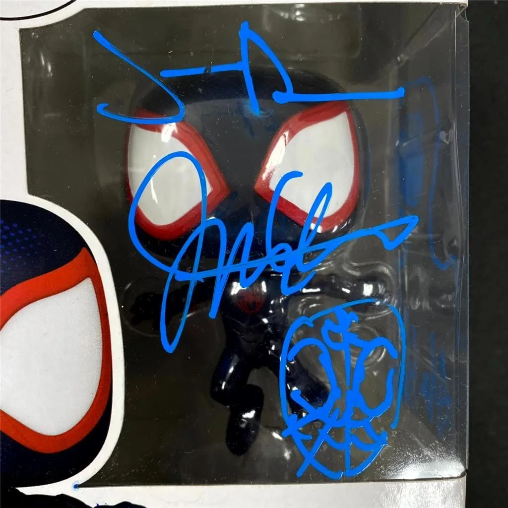 Artists Hawkins, J. Dos Santos, Thompson signed Spider-Verse Funko Pop auto JSA, image 2