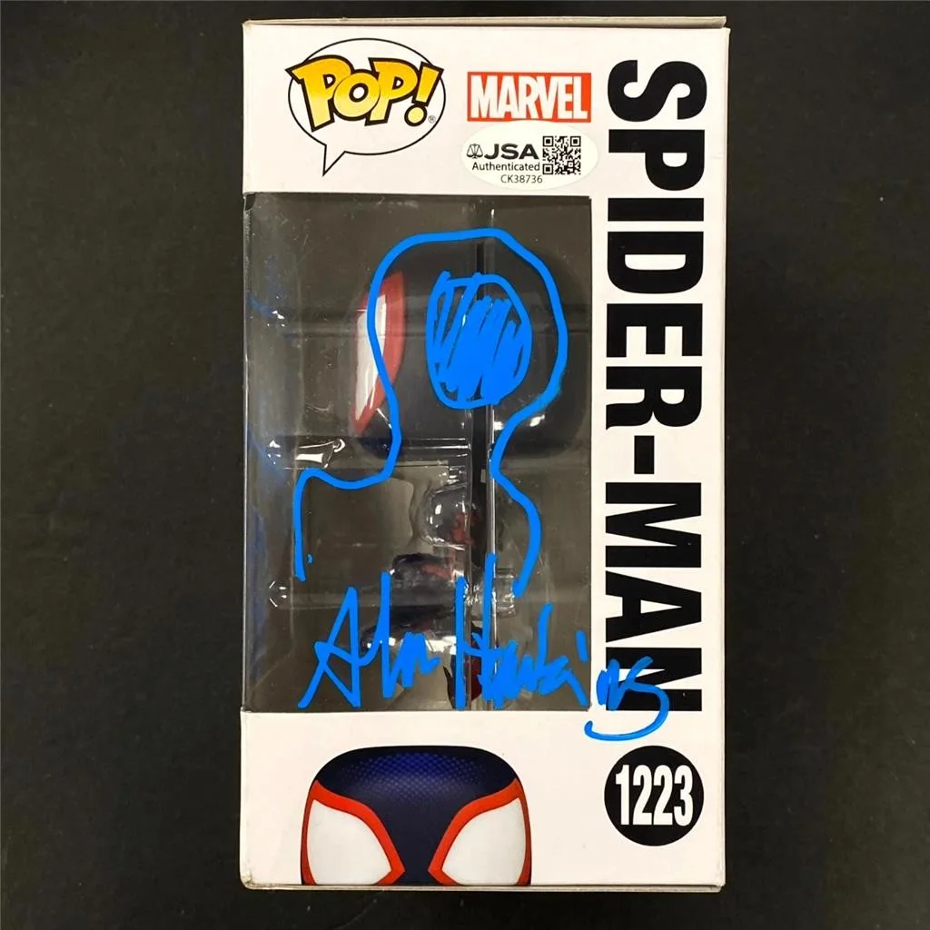 Artists Hawkins, J. Dos Santos, Thompson signed Spider-Verse Funko Pop auto JSA, image 3