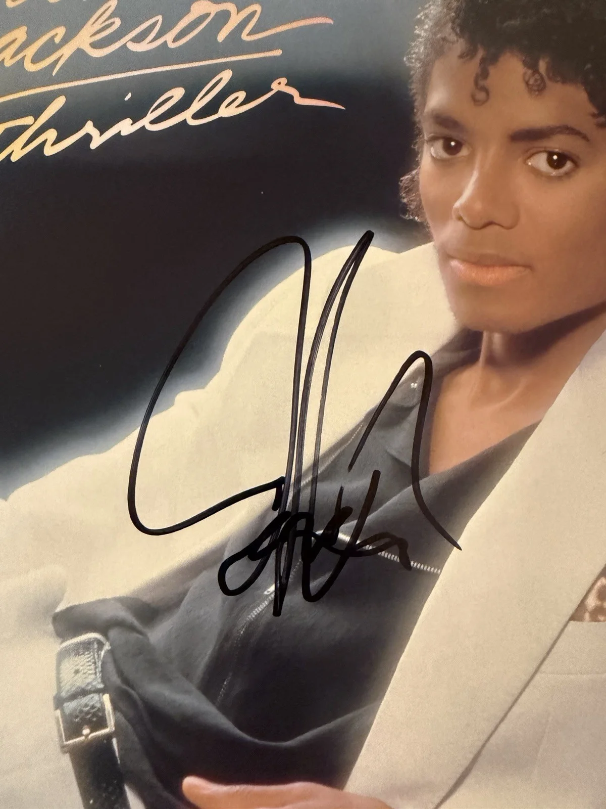 Jaafar Jackson ‘Michael’ Movie Signed Vinyl Album ‘Thriller’ Autograph Beckett, изображение 2