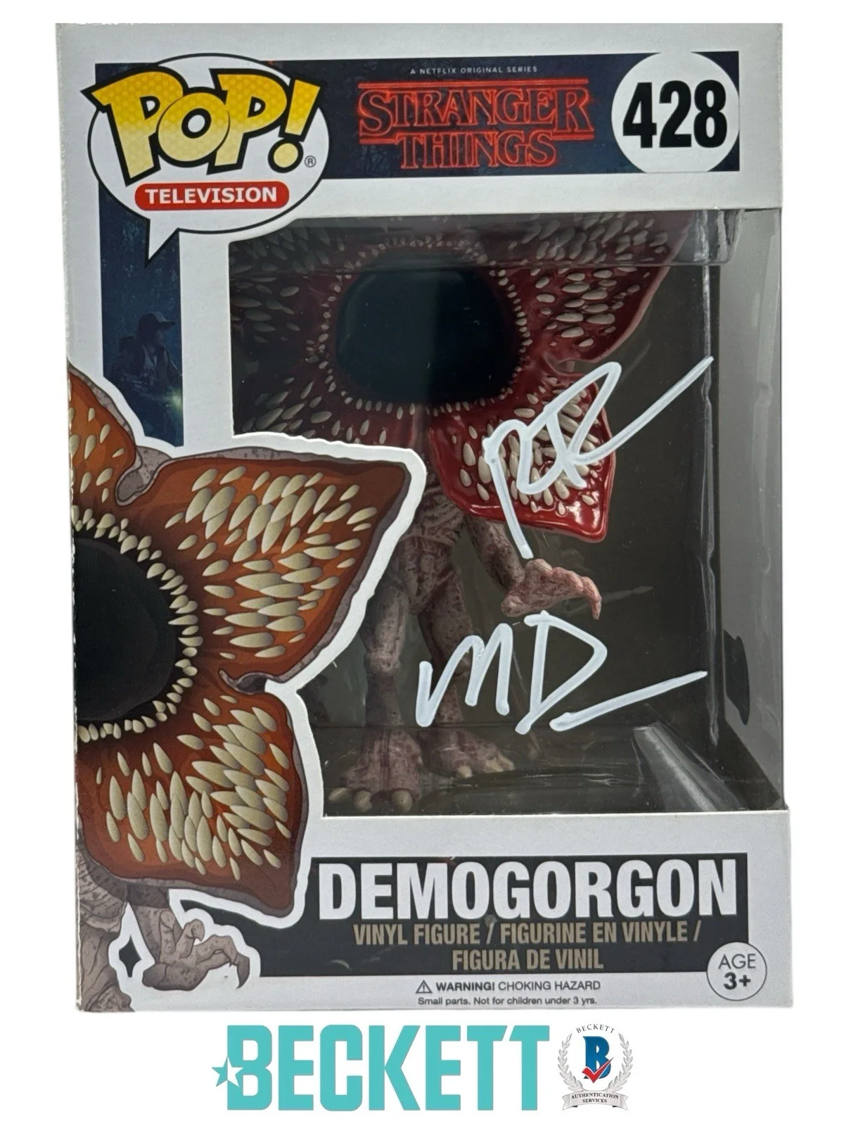 Matt Duffer and Ross Duffer — Matt & Ross Duffer Brothers Autograph Signed Demogorgon Funko Pop Beckett COA