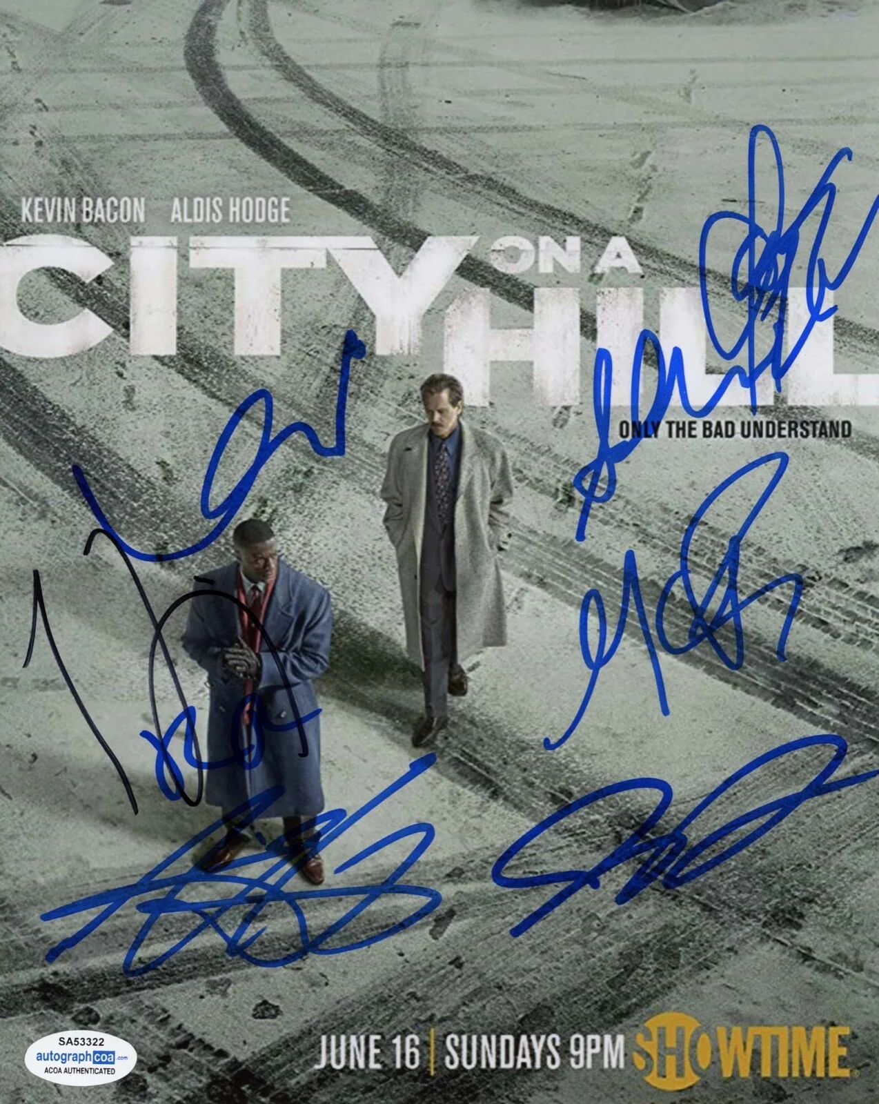 KEVIN BACON, ALDIS HODGE, MORE — Kevin Bacon, Aldis Hodge, +8 signed "CITY ON A HILL" 8x10 Photo Proof ACOA COA, изображение 4
