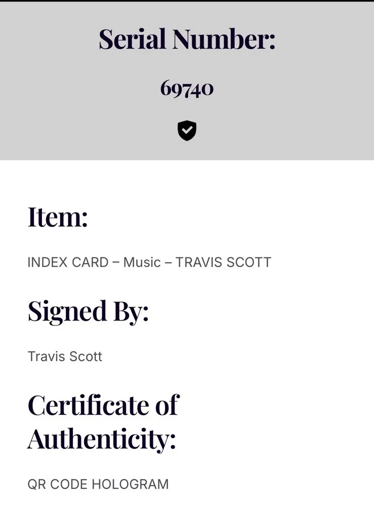 Travis Scott signed autographed index card & photo 8x10 framed 11x14 Hologram, image 5