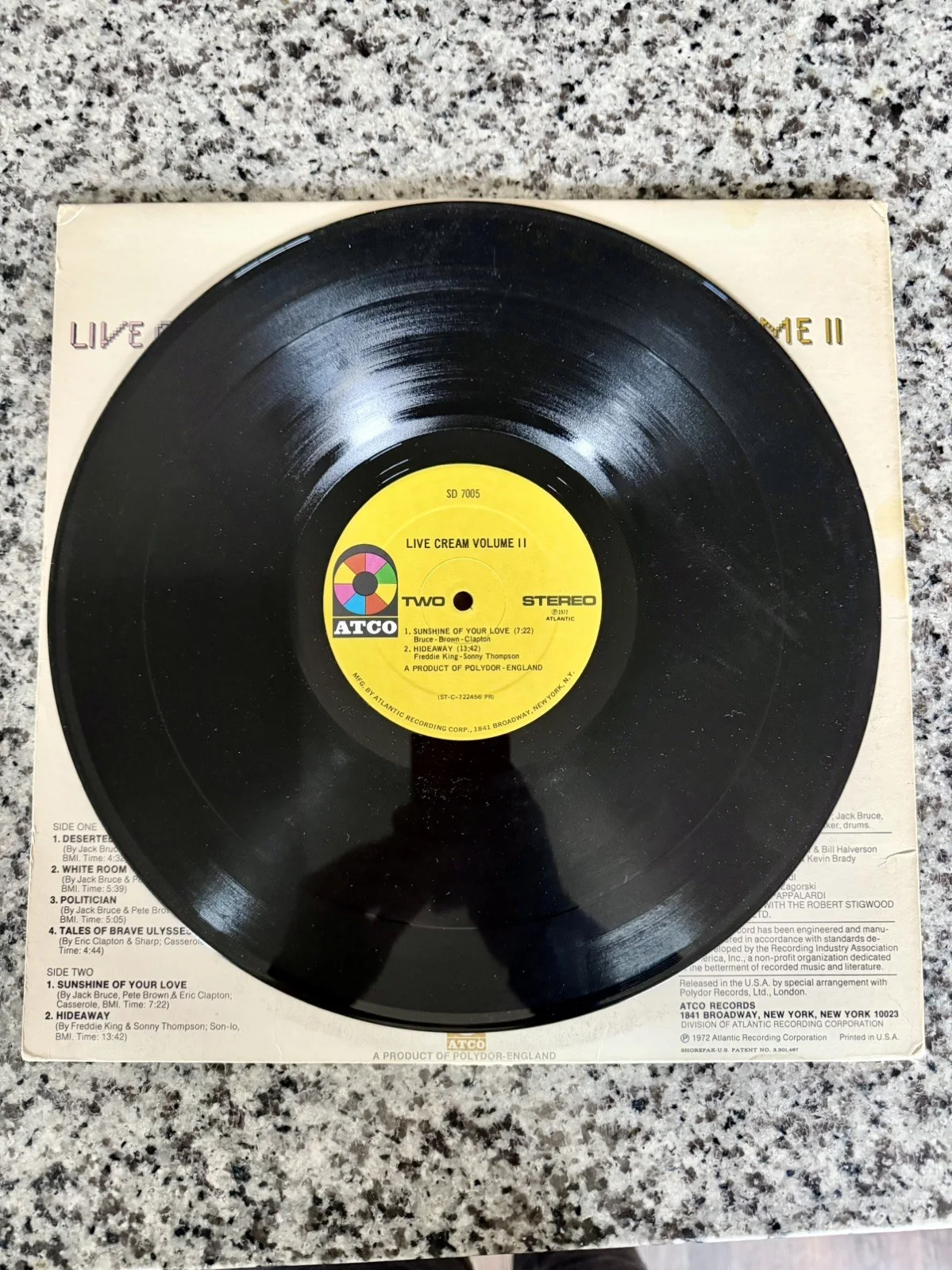 SIGNED ERIC CLAPTON ALBUM (LIVE CREAM, VOLUME 2, 1972)!!, image 3
