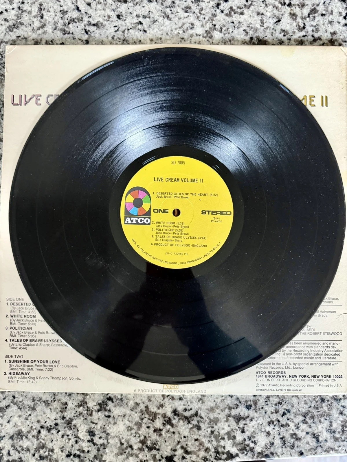 SIGNED ERIC CLAPTON ALBUM (LIVE CREAM, VOLUME 2, 1972)!!, image 4