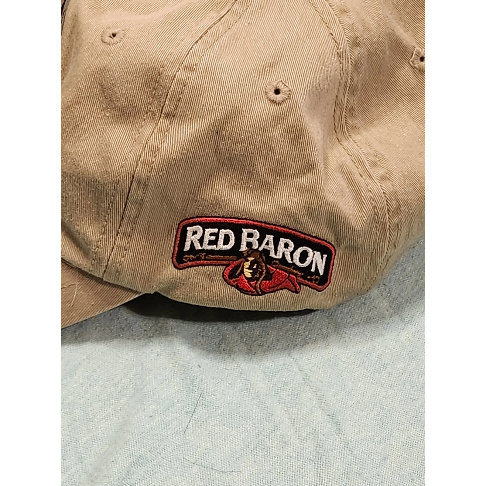 Charlie Daniels Signed Celebrity Golf Classic Hat Tan Red Baron Razor Cap, image 3