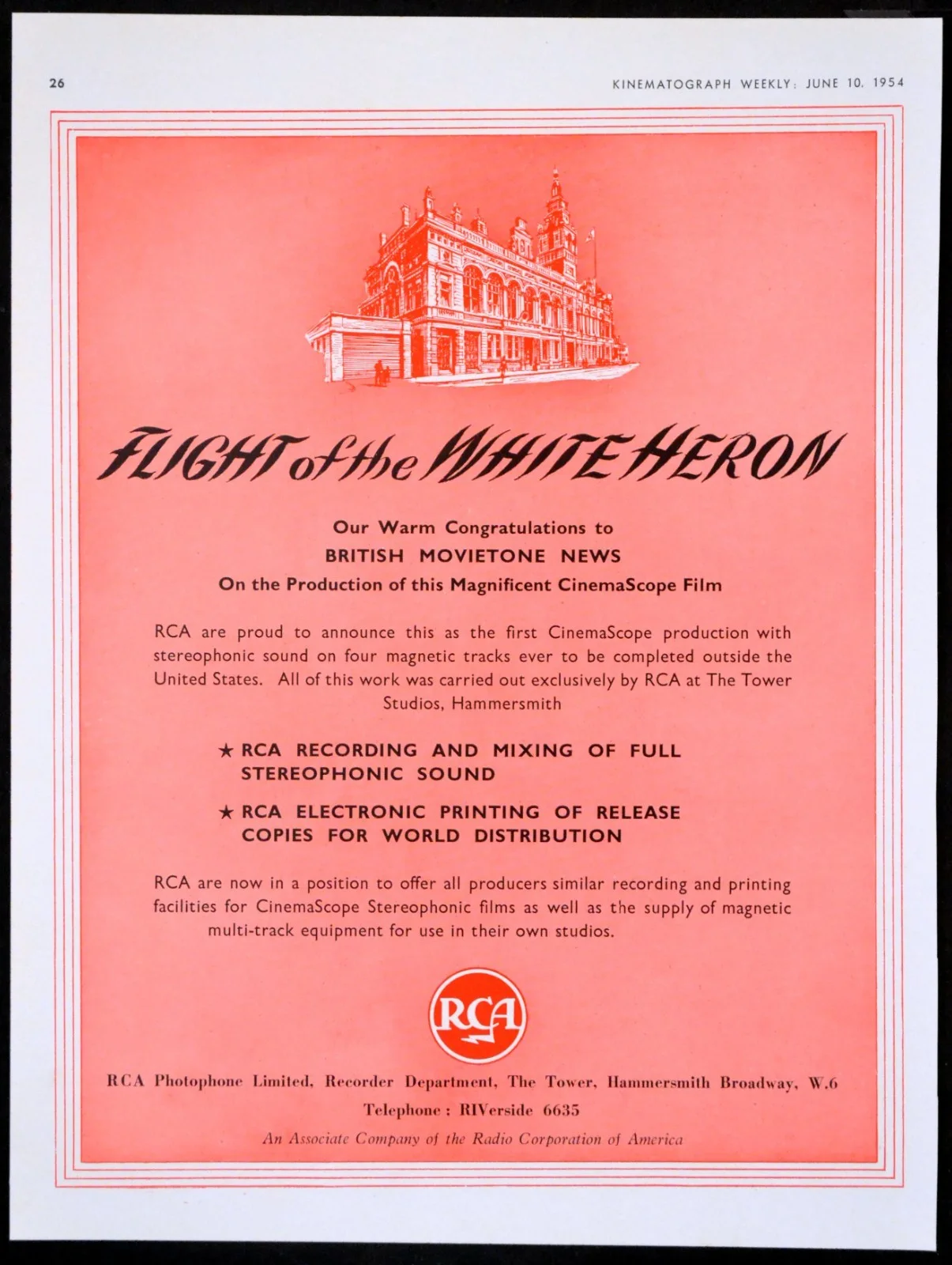 FLIGHT OF THE WHITE HERON 1954 Leslie Mitchell Queen Elizabeth II TRADE ADVERTS, изображение 2