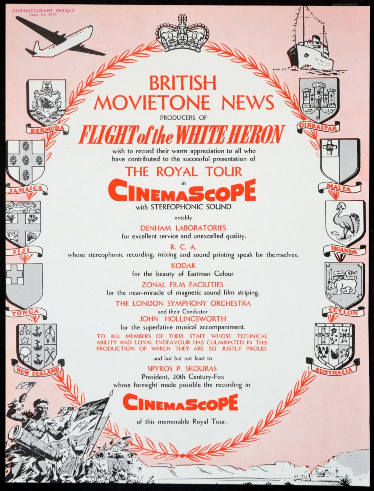FLIGHT OF THE WHITE HERON 1954 Leslie Mitchell Queen Elizabeth II TRADE ADVERTS, изображение 3