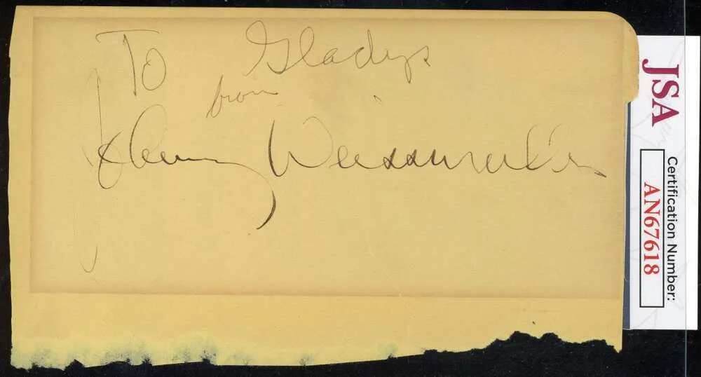 Johnny Weissmuller — Johnny Weissmuller JSA Coa Signed Vintage Album Page Autograph