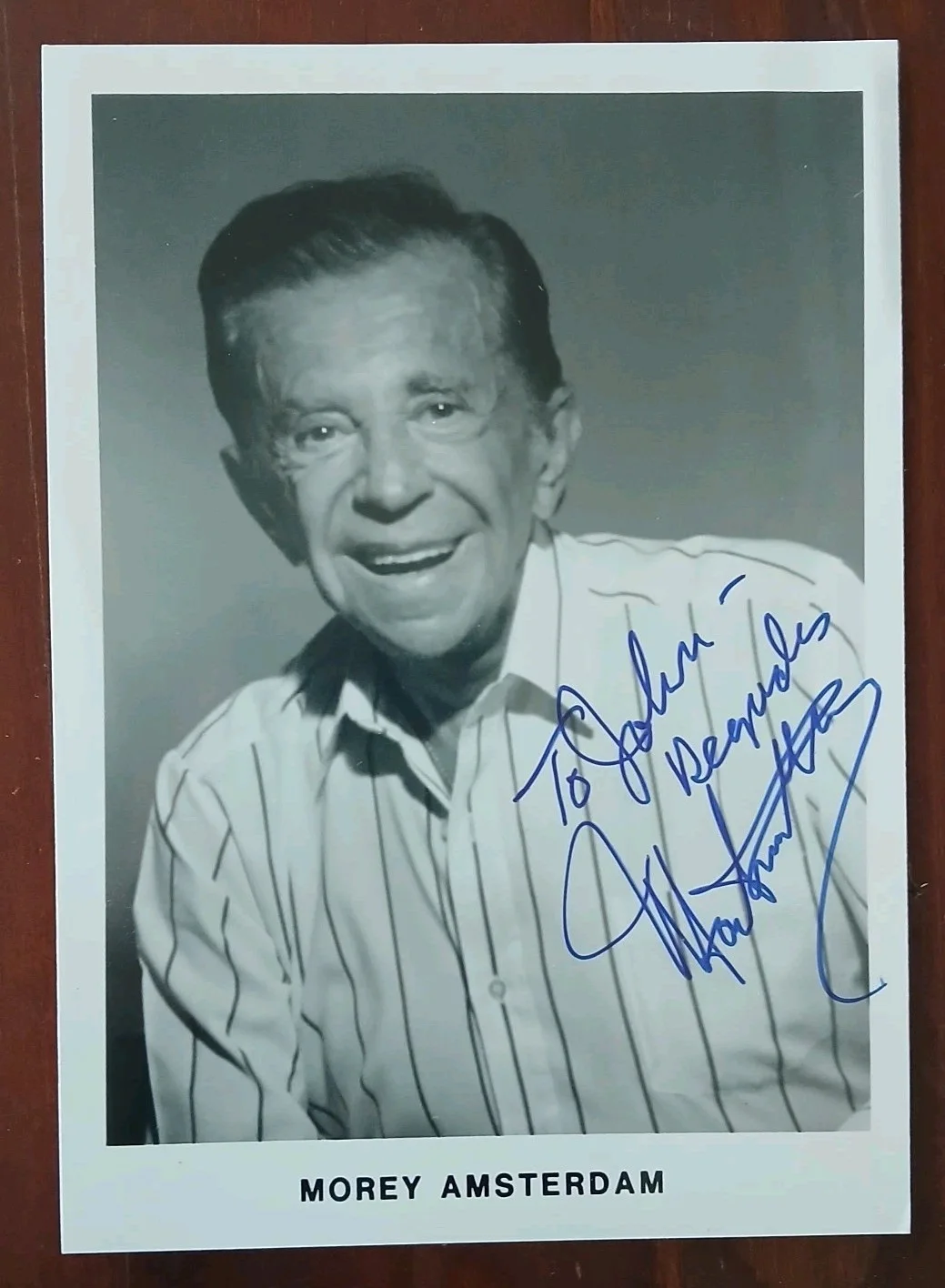 morey amsterdam — morey amsterdam signed 5x7 photo dick van dyke actor