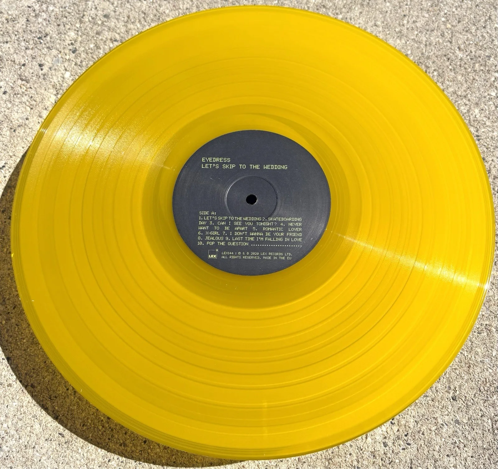 EYEDRESS SIGNED Yellow Vinyl JSA COA Let’s Skip To The Wedding, image 5