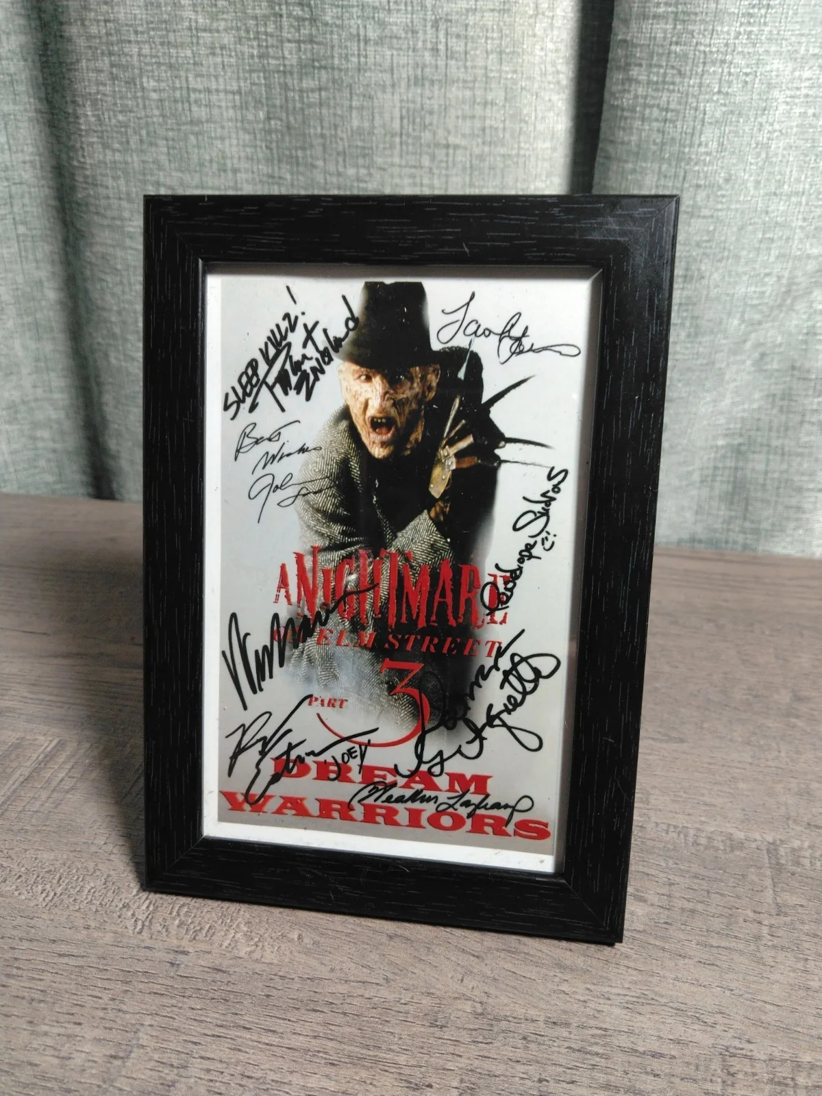 A Nightmare On Elm Street 3 Printed Cast Autographs On Framed Promotional Print, image 2