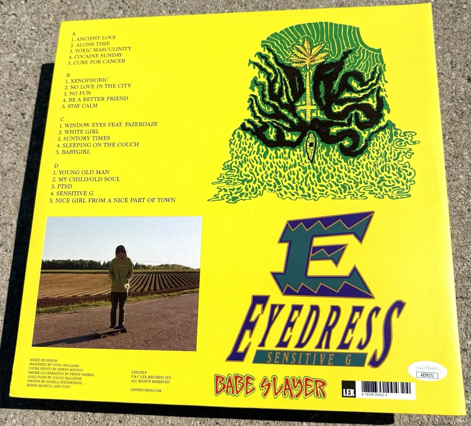 EYEDRESS SIGNED Green Vinyl JSA COA Sensitive G, image 3