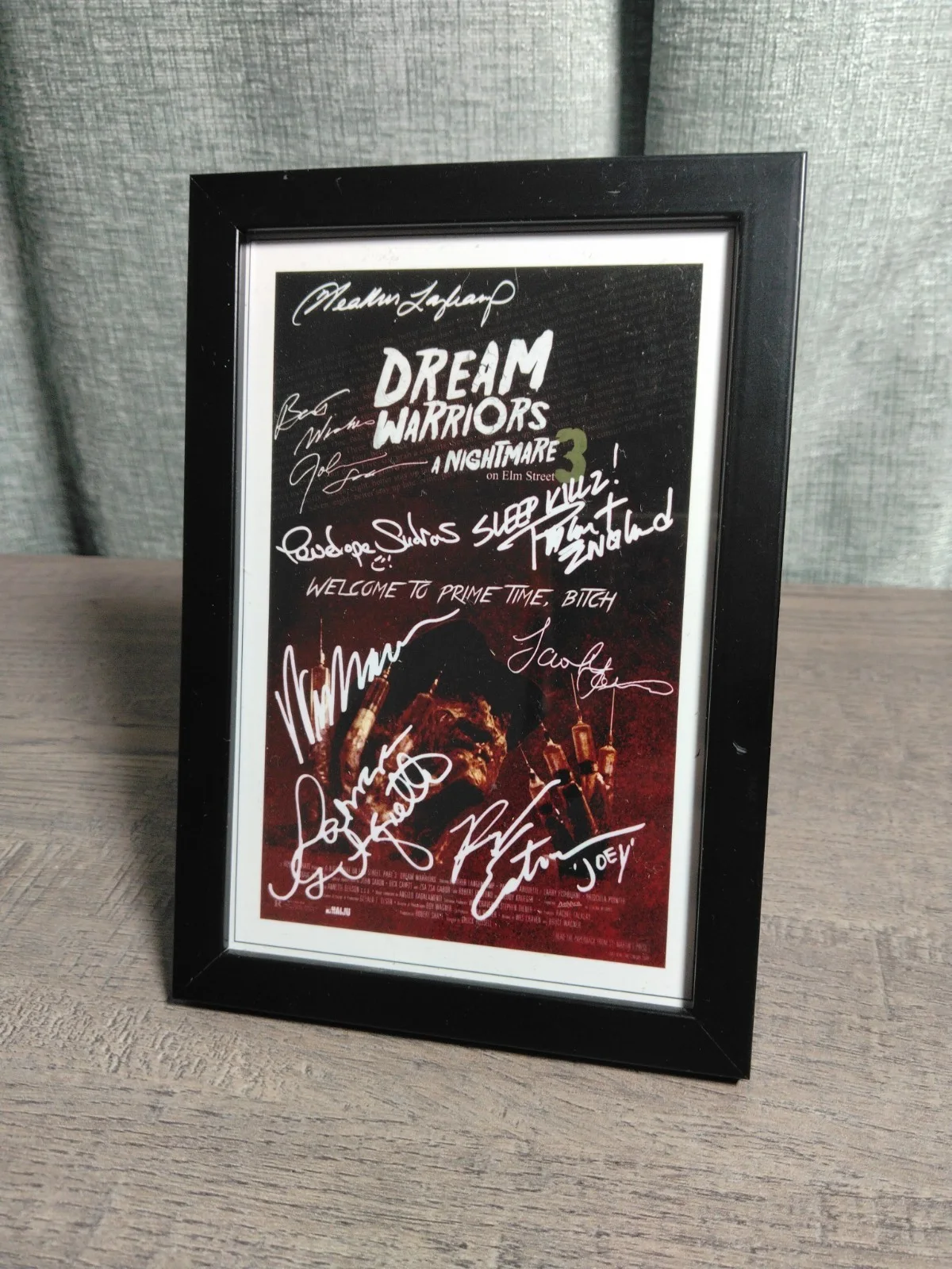A Nightmare On Elm Street 3 Printed Cast Autographs On Framed Promotional Print, image 2