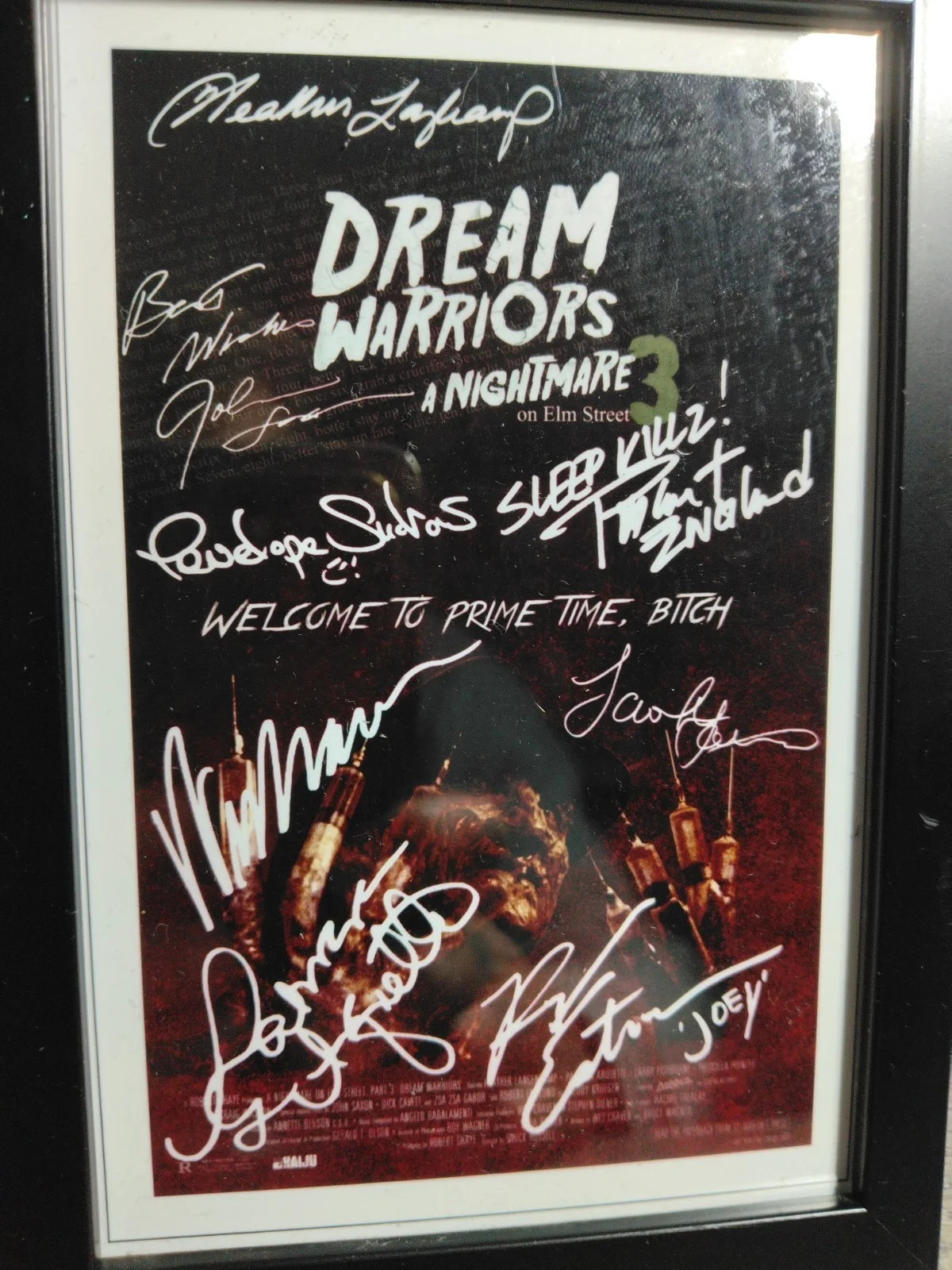 A Nightmare On Elm Street 3 Printed Cast Autographs On Framed Promotional Print, image 3