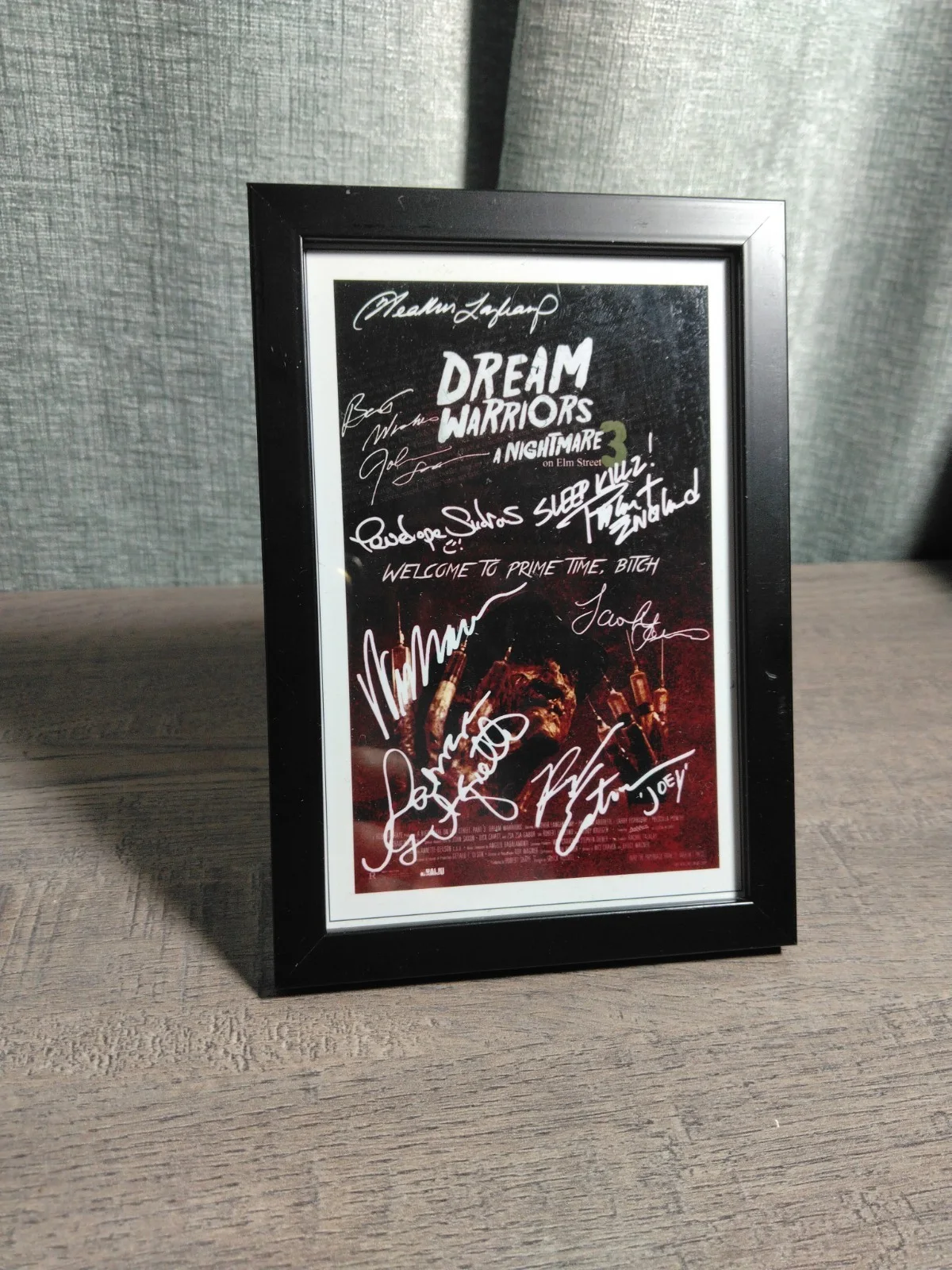 A Nightmare On Elm Street 3 Printed Cast Autographs On Framed Promotional Print, image 4