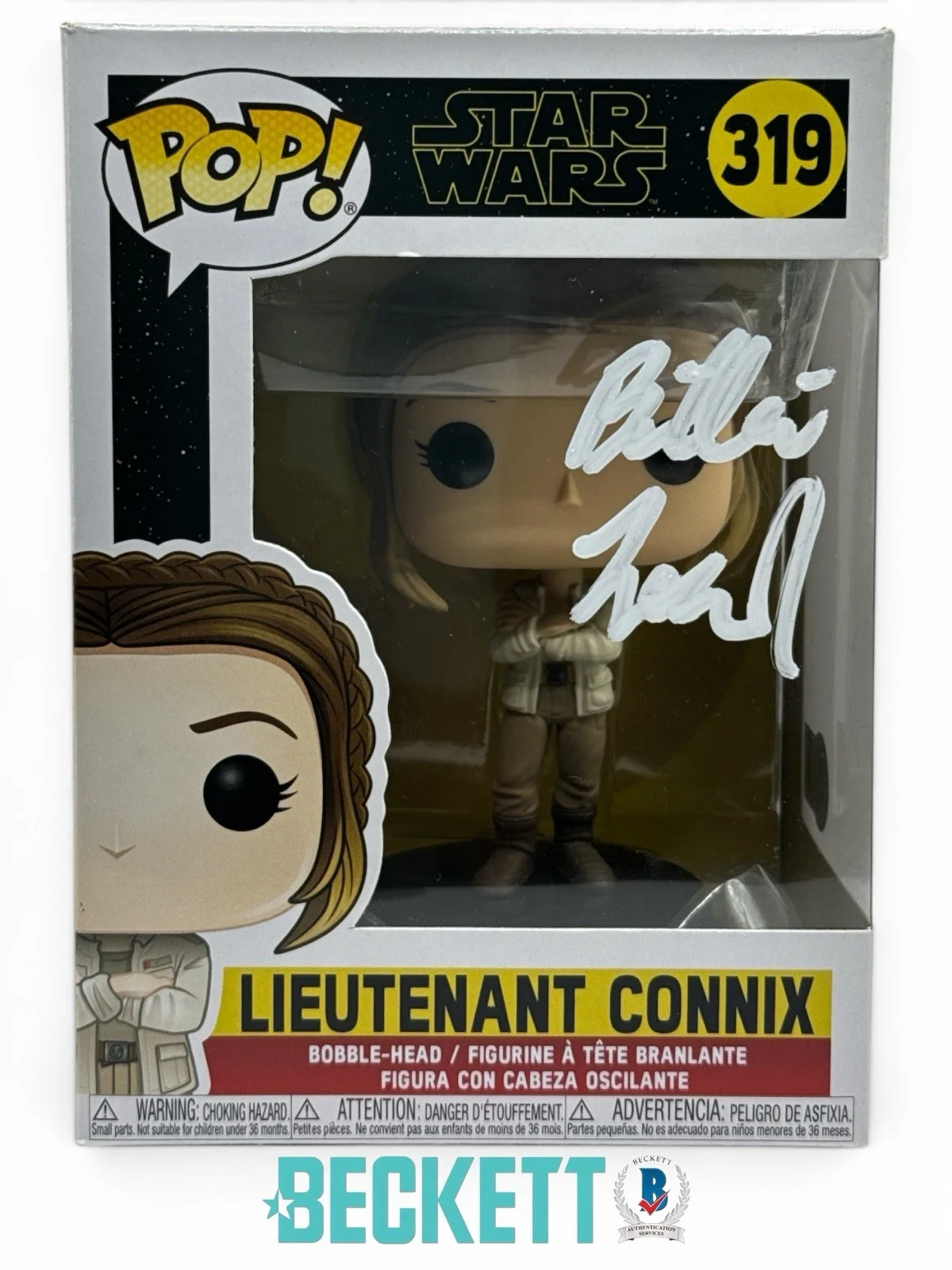 Billie Lourd — Billie Lourd Signed Star Wars Lieutenant Connix Funko Pop Beckett COA