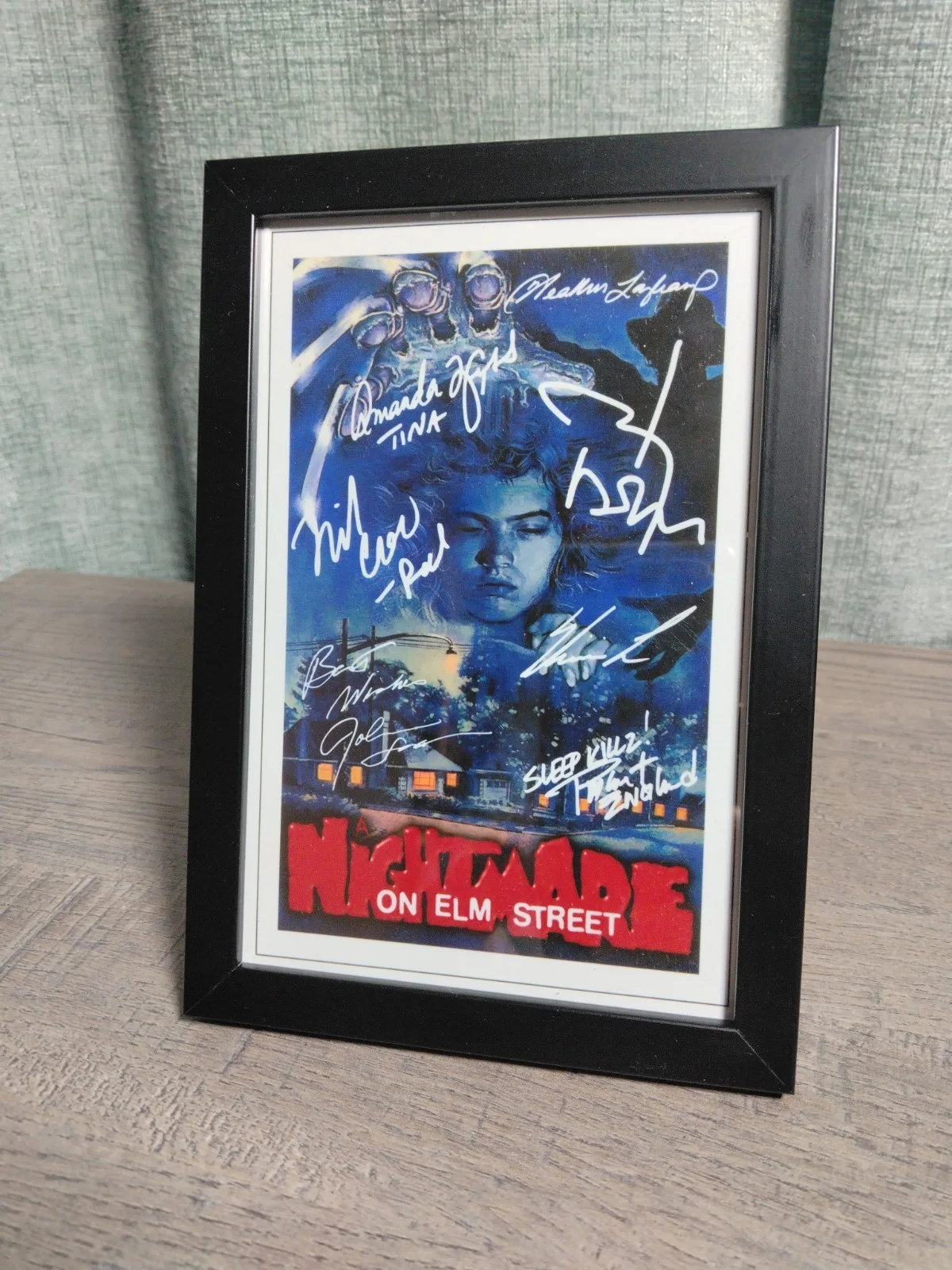 A Nightmare On Elm Street Printed Cast Autographs On Framed Promotional Print, image 2
