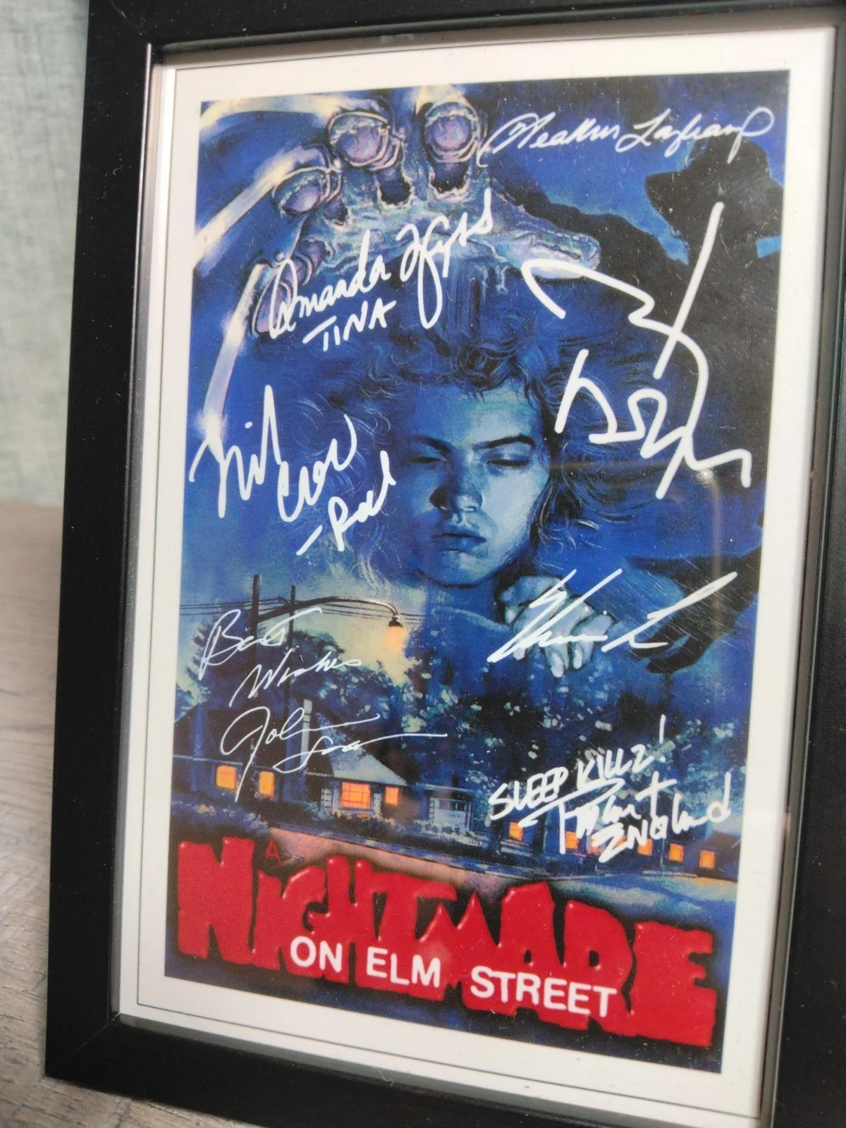 A Nightmare On Elm Street Printed Cast Autographs On Framed Promotional Print, image 3