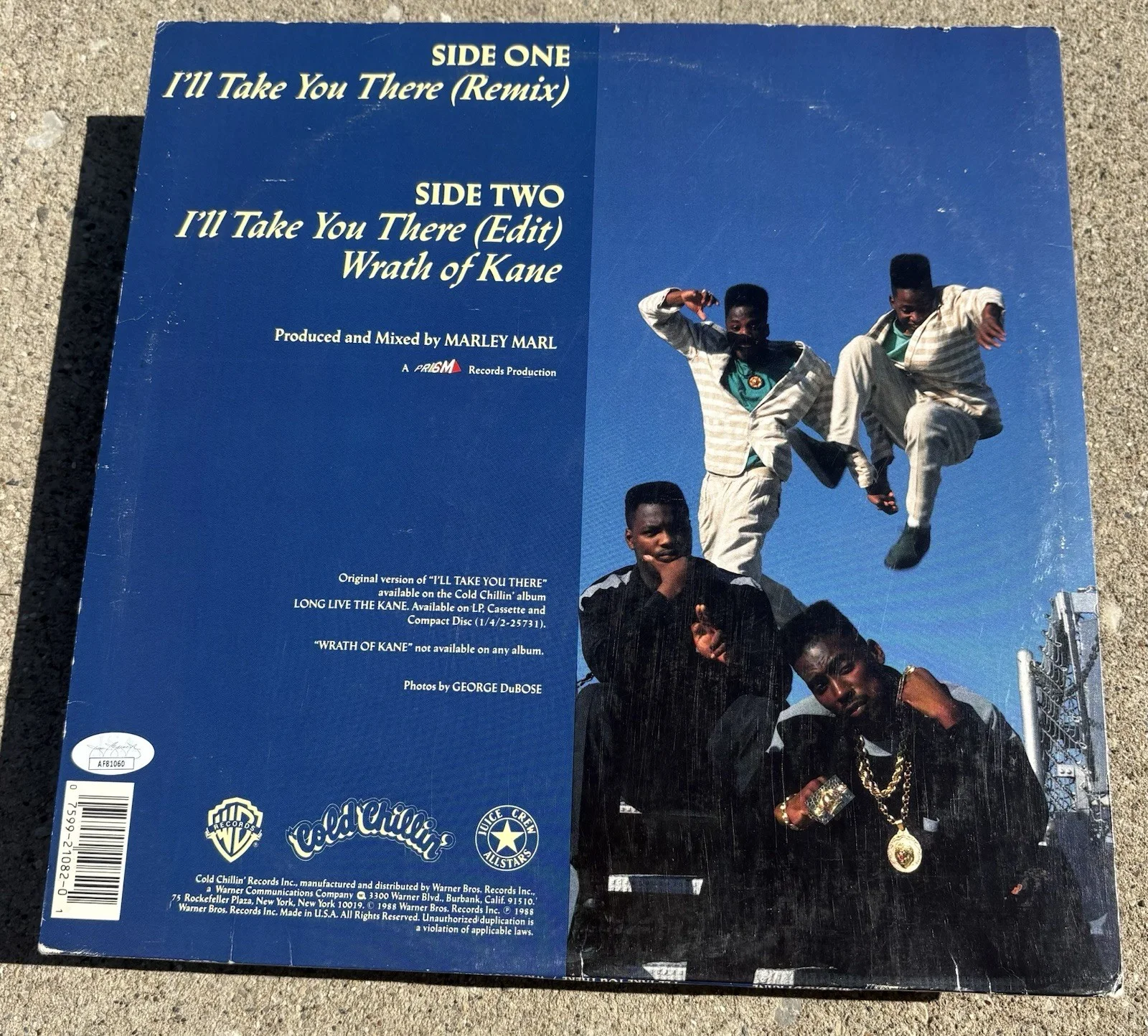 BIG DADDY KANE I'll Take You There SIGNED Vinyl JSA COA, image 2