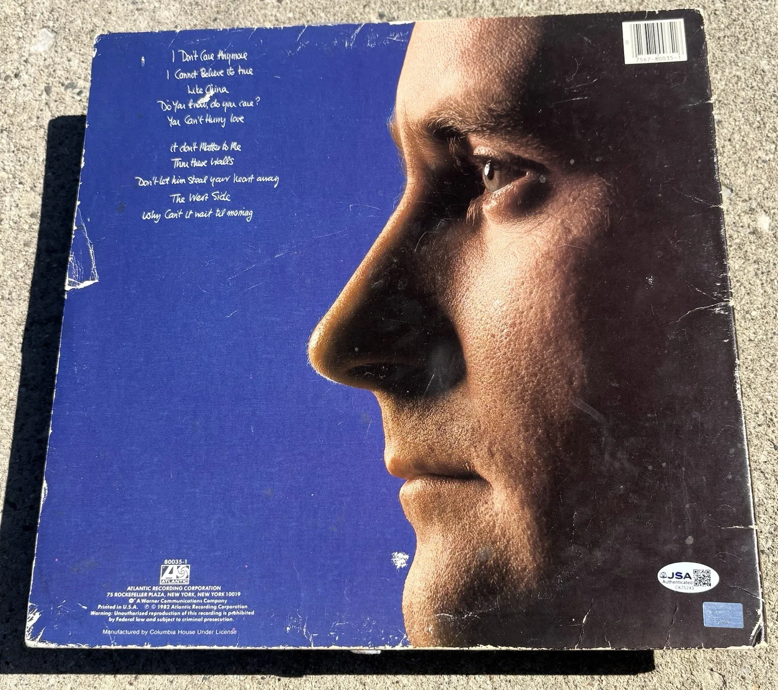 PHIL COLLINS SIGNED Vinyl JSA COA Hello I Must Be Going, изображение 2