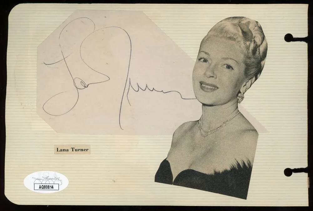 Jimmy Durante Lana Turner — Jimmy Durante Lana Turner JSA Coa Signed Vintage Album Page Autograph, изображение 2