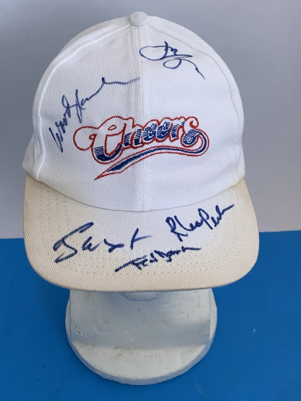 CHEERS Cast AUTOGRAPH Hat Woody Harrelson TED DANSON Rhea Perlman CLIFF + NORM, image 4