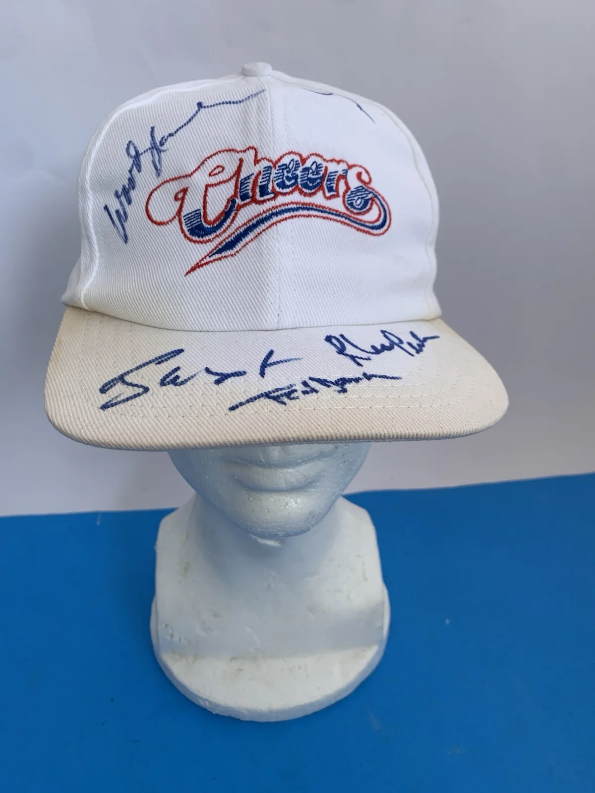 CHEERS Cast AUTOGRAPH Hat Woody Harrelson TED DANSON Rhea Perlman CLIFF + NORM, image 5