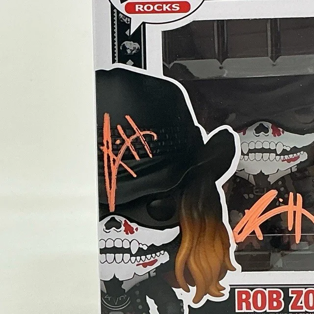 Mike Riggs Autographed X2 Guitarist Rob Zombie Funko Pop Rocks #490 JSA COA, image 3