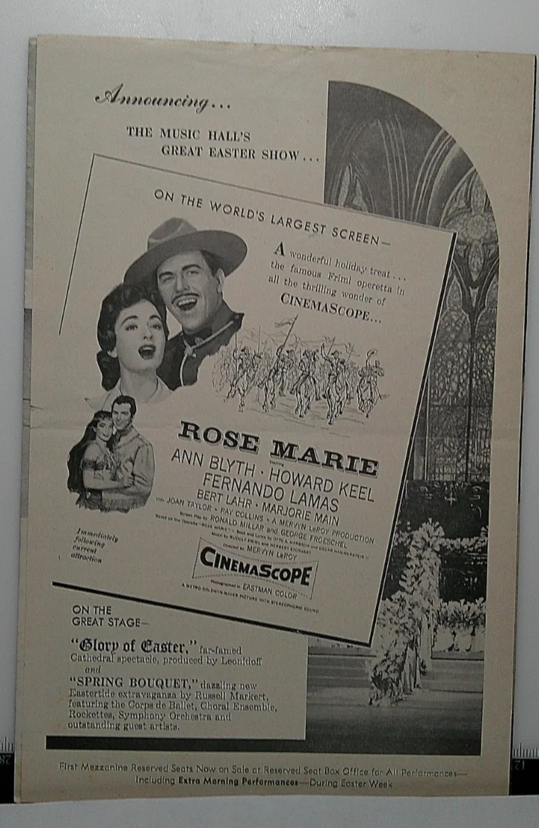 1954 Radio City Music Hall New York leaflet Rhapsody Elizabeth Taylor, изображение 3