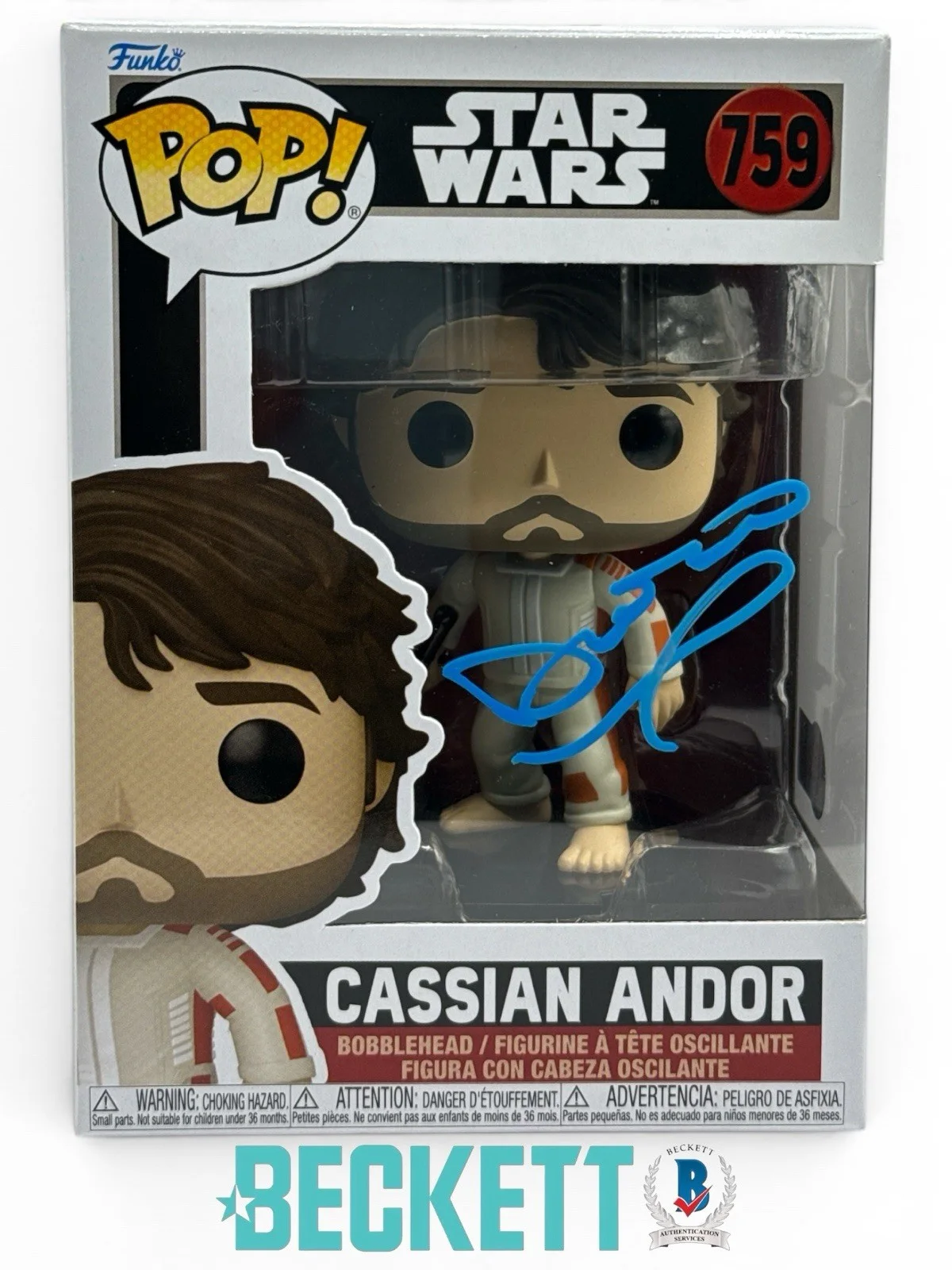 Diego Luna — Diego Luna Autograph Signed Star Wars Cassian Andor Funko Pop Beckett COA