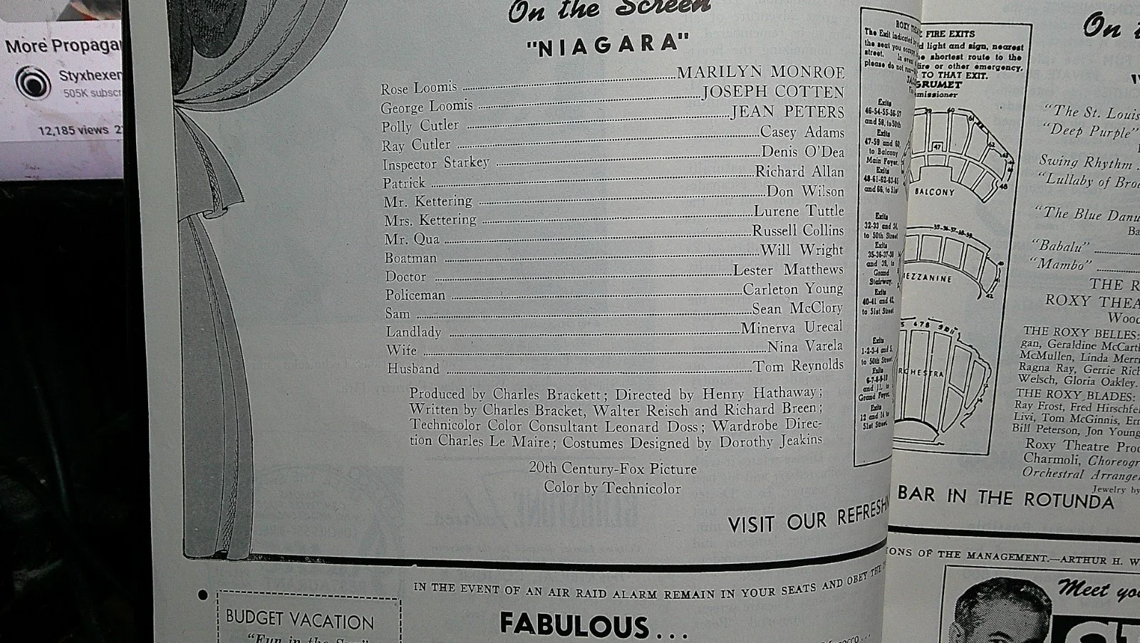 1953 Roxy movie Theatre New York Niagara Marilyn Monroe, изображение 4