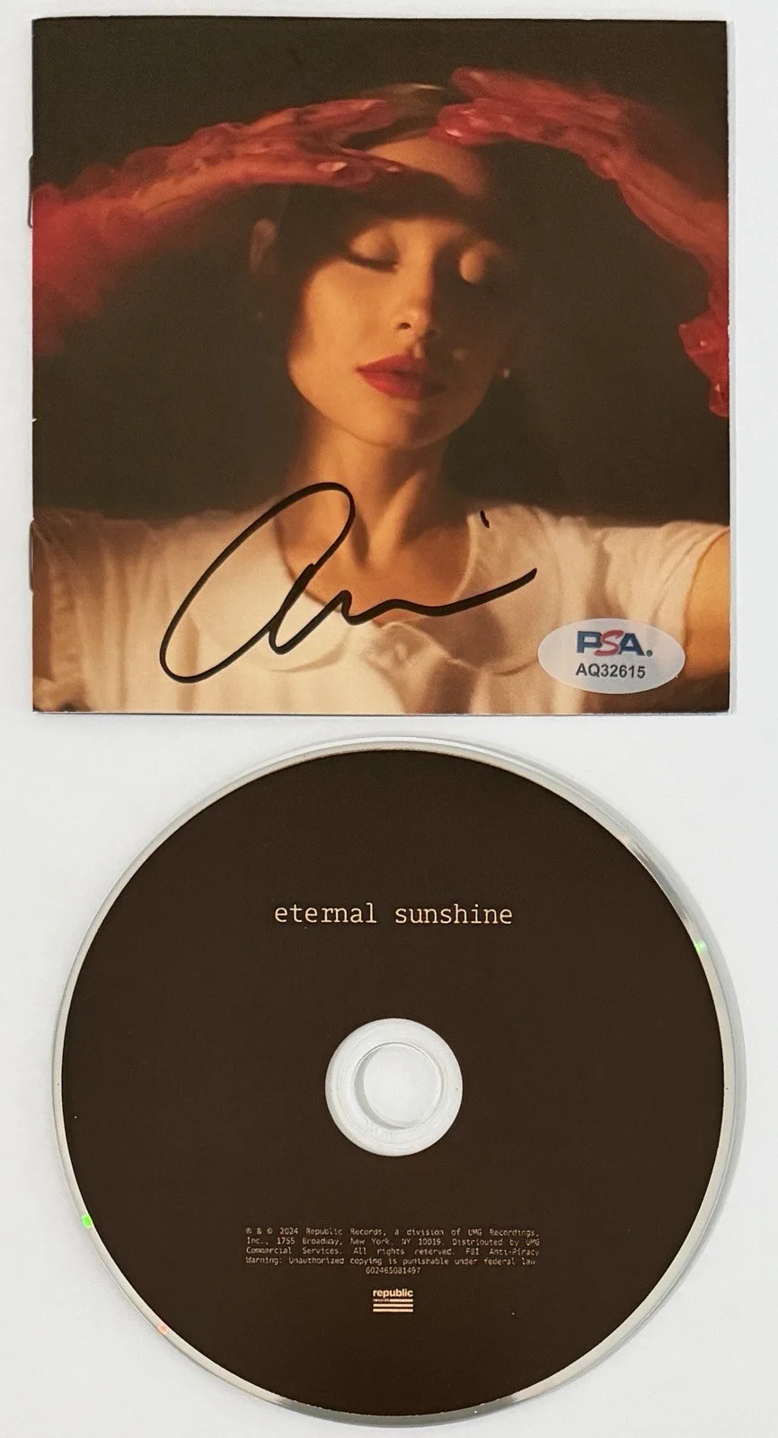 FRAMED Ariana Grande SIGNED Eternal Sunshine Book AUTOGRAPH & CD PSA DNA COA, изображение 3