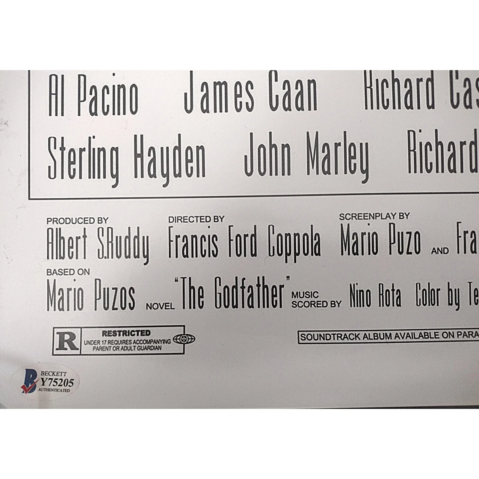 Francis Ford Coppola — Francis Ford Coppola Signed Godfather 12 by 18 Poster Exact Photo Proof BAS Auto, image 4