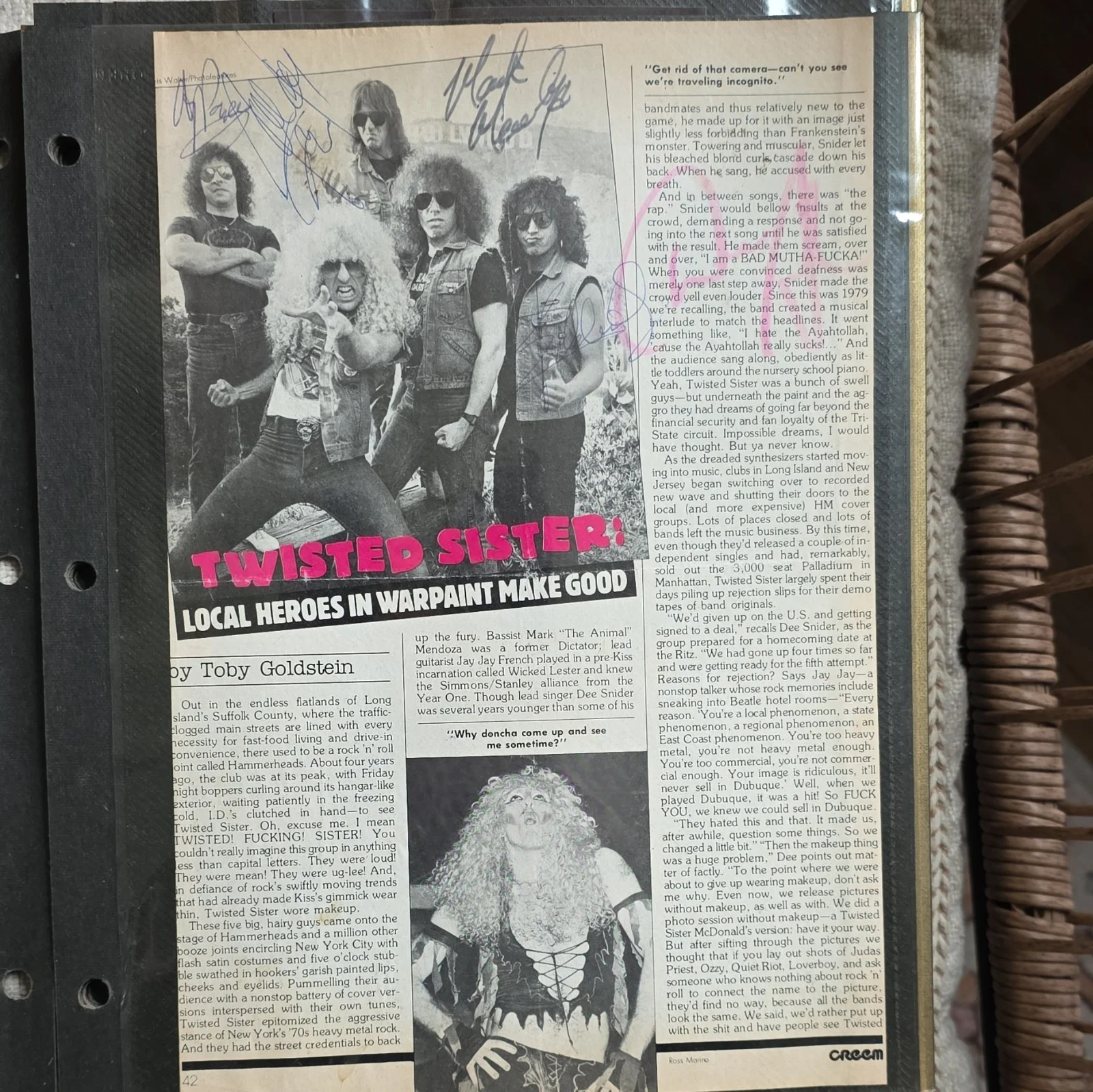 1984 Twisted Sister Autographed Original Magazine Pages & Concert Photographs, изображение 2