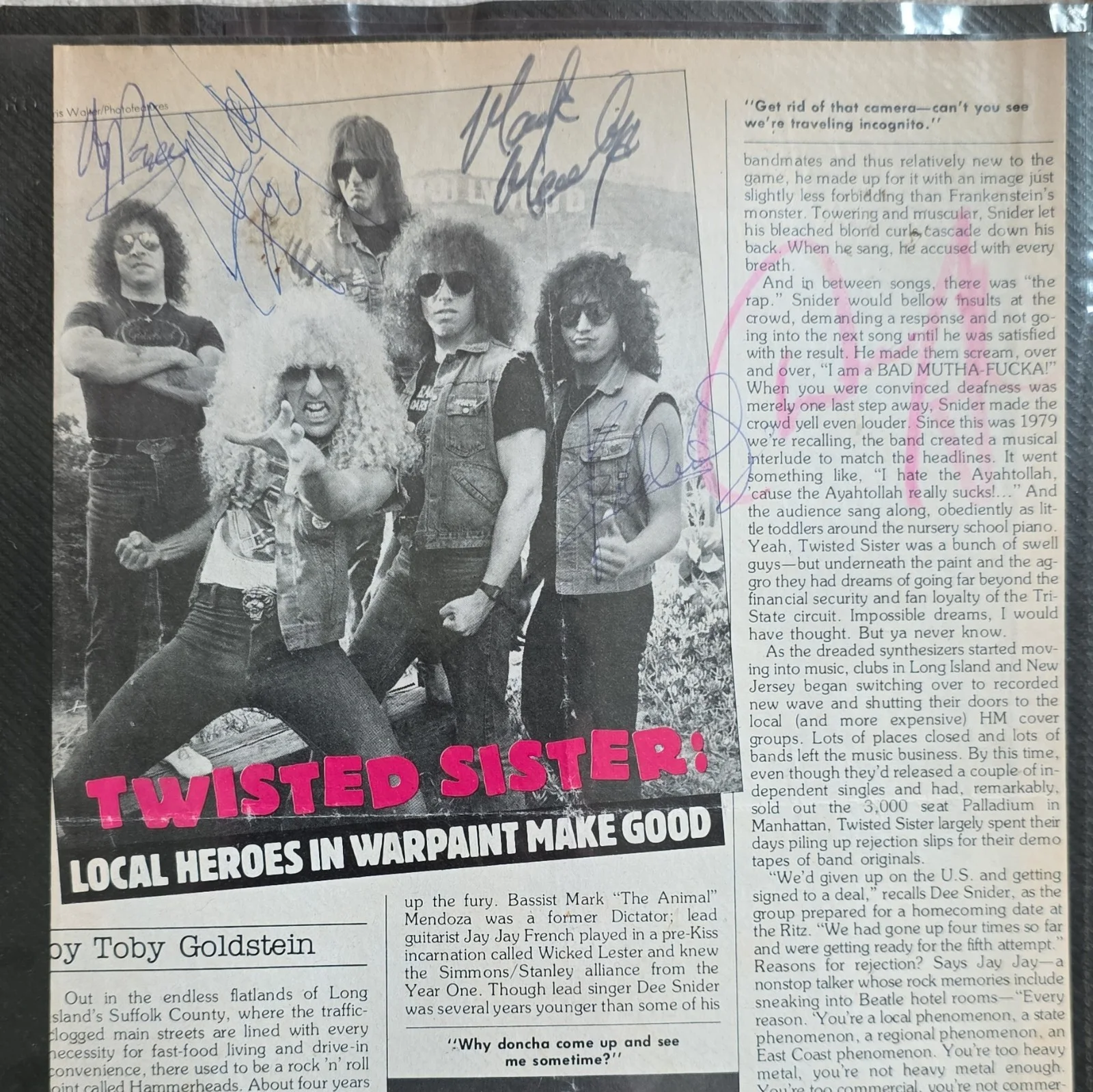 1984 Twisted Sister Autographed Original Magazine Pages & Concert Photographs, изображение 3