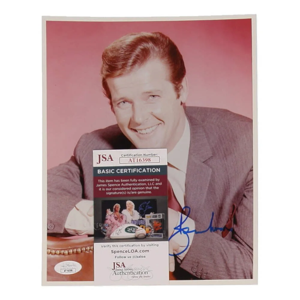 Roger Moore — Roger Moore Signed 8x10 Photo (JSA), image 2