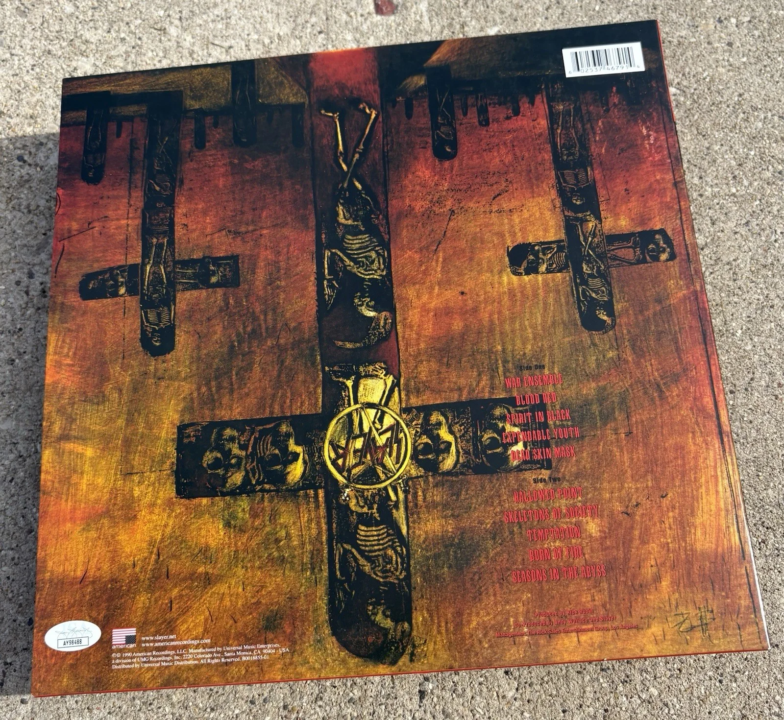 KERRY KING Slayer SIGNED Vinyl JSA COA Seasons In The Abyss, image 3