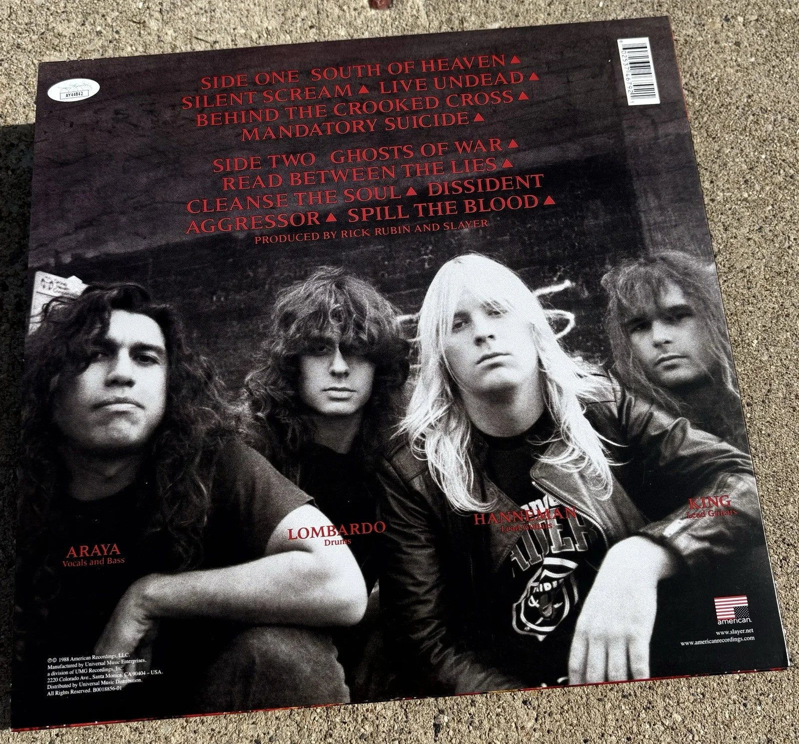 KERRY KING Slayer SIGNED Vinyl JSA COA South Of Heaven, image 3