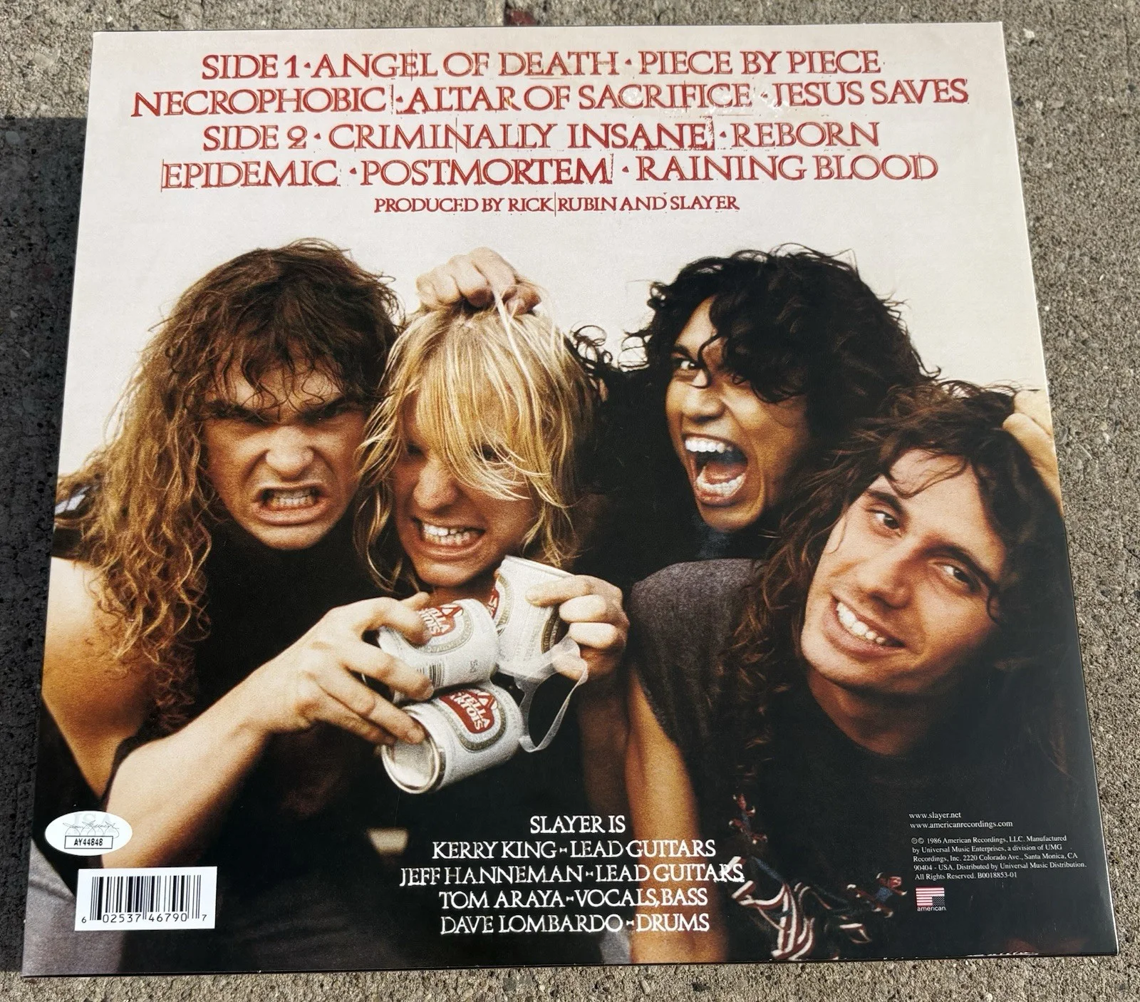 KERRY KING Slayer SIGNED Vinyl JSA COA Reign In Blood, изображение 3